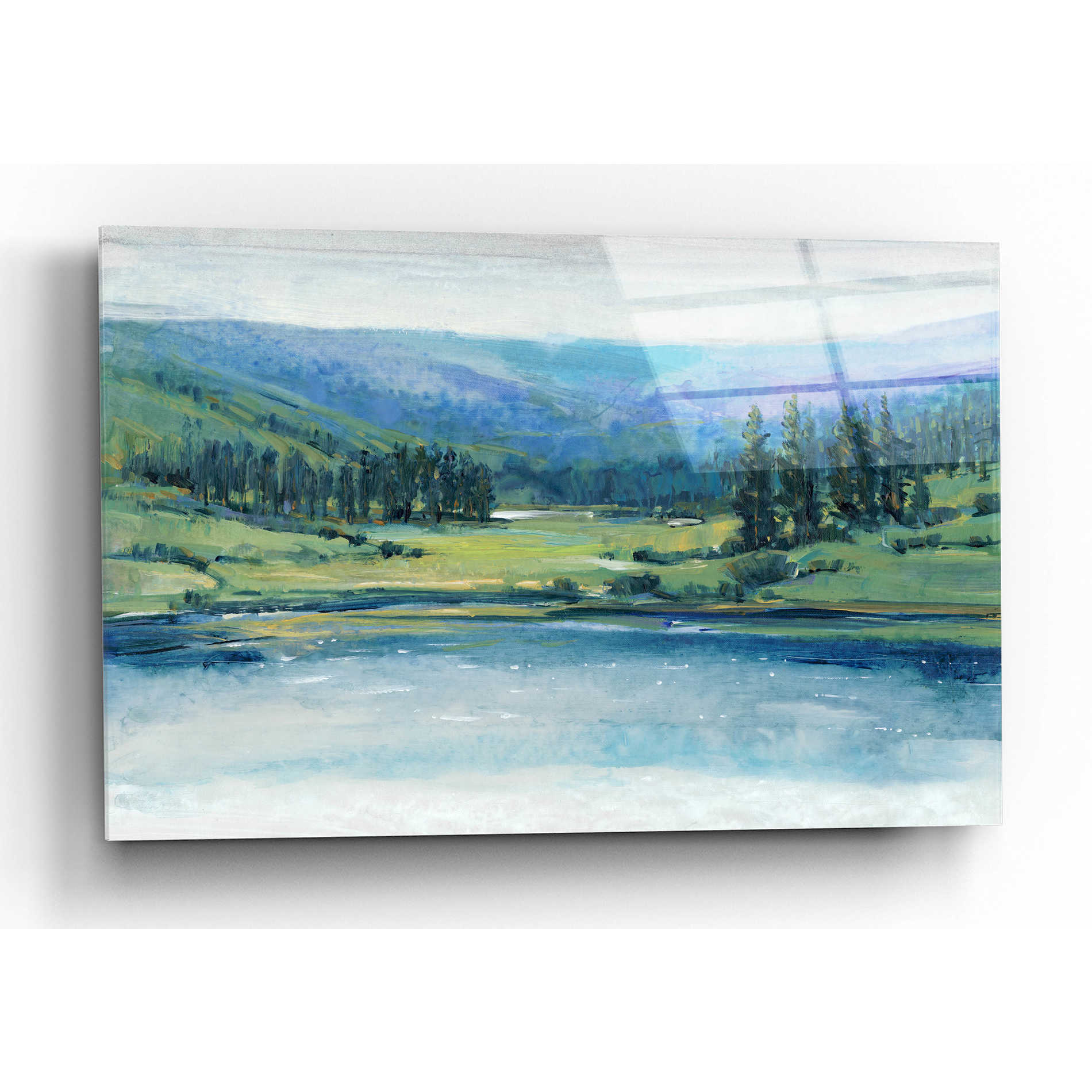 Epic Art 'Mountain Lake I' by Tim O'Toole, Acrylic Glass Wall Art,16x12