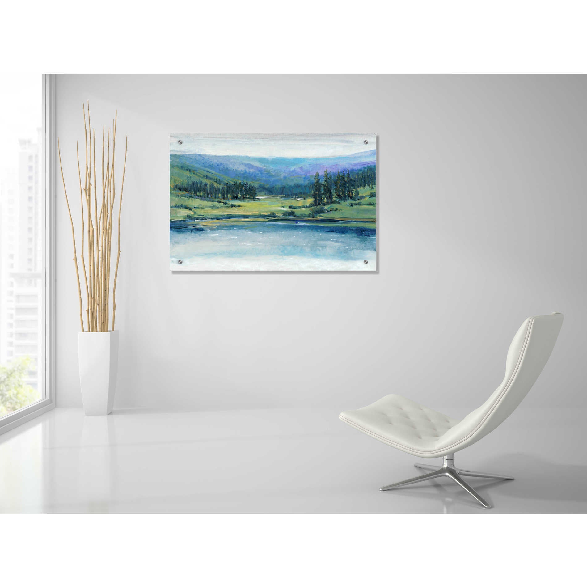 Epic Art 'Mountain Lake I' by Tim O'Toole, Acrylic Glass Wall Art,36x24