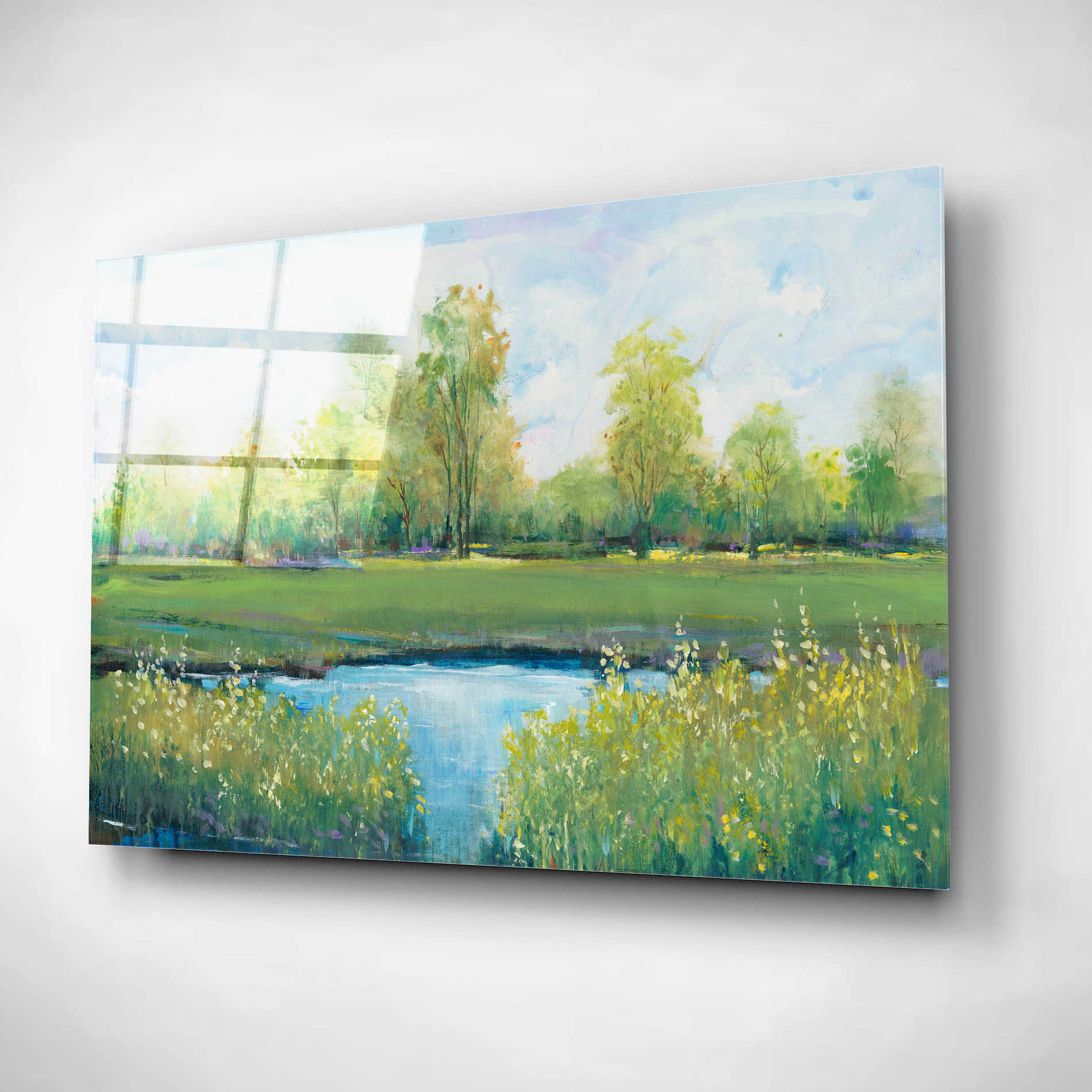 Epic Art 'Tranquil Park II' by Tim O'Toole, Acrylic Glass Wall Art,16x12