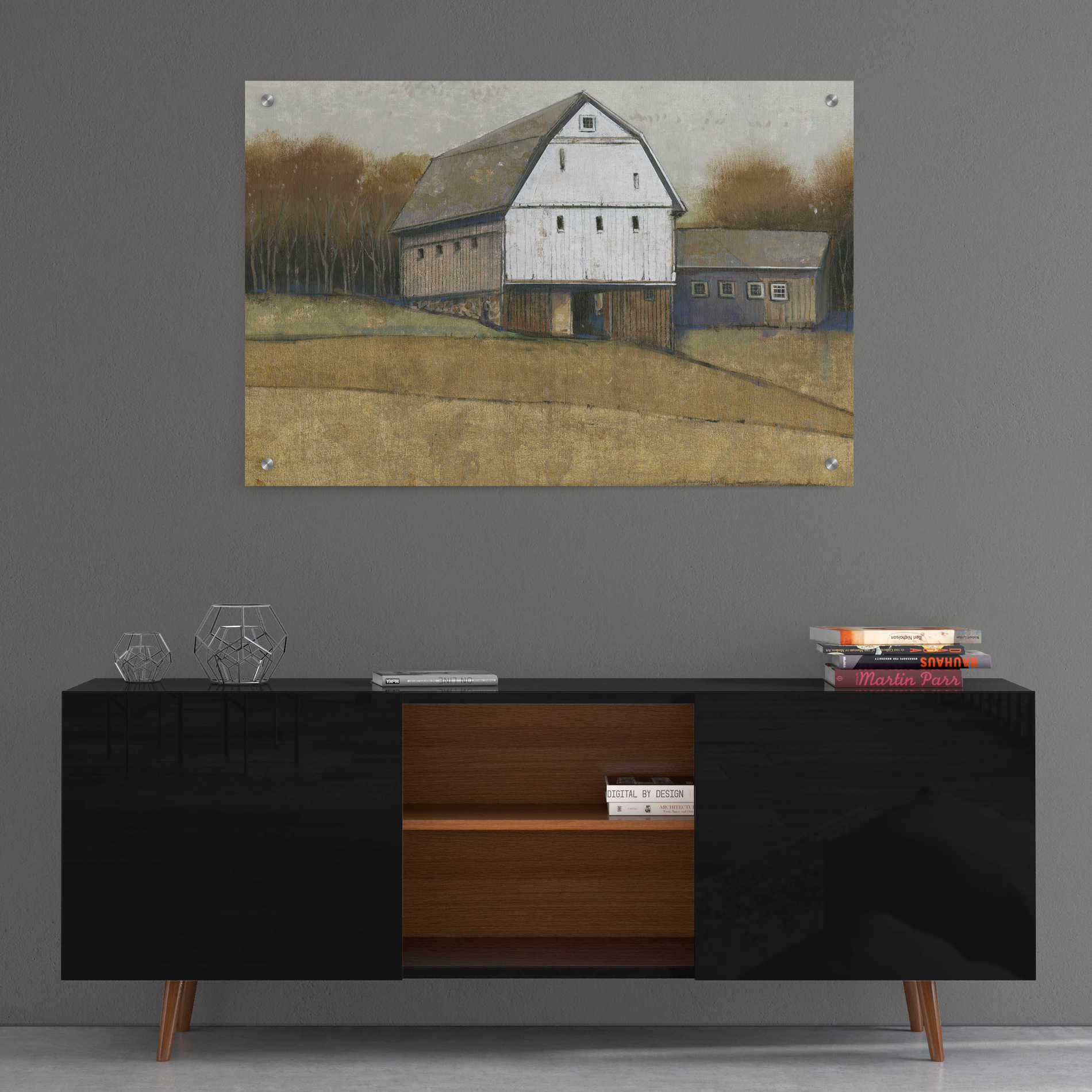 Epic Art 'White Barn View II' by Tim O'Toole, Acrylic Glass Wall Art,36x24