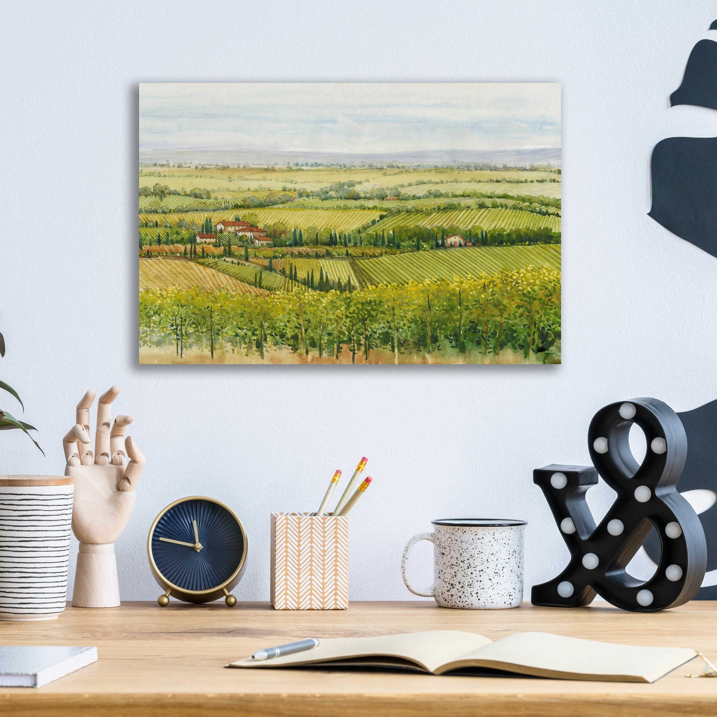 Epic Art 'Wine Country View I' by Tim O'Toole, Acrylic Glass Wall Art,16x12