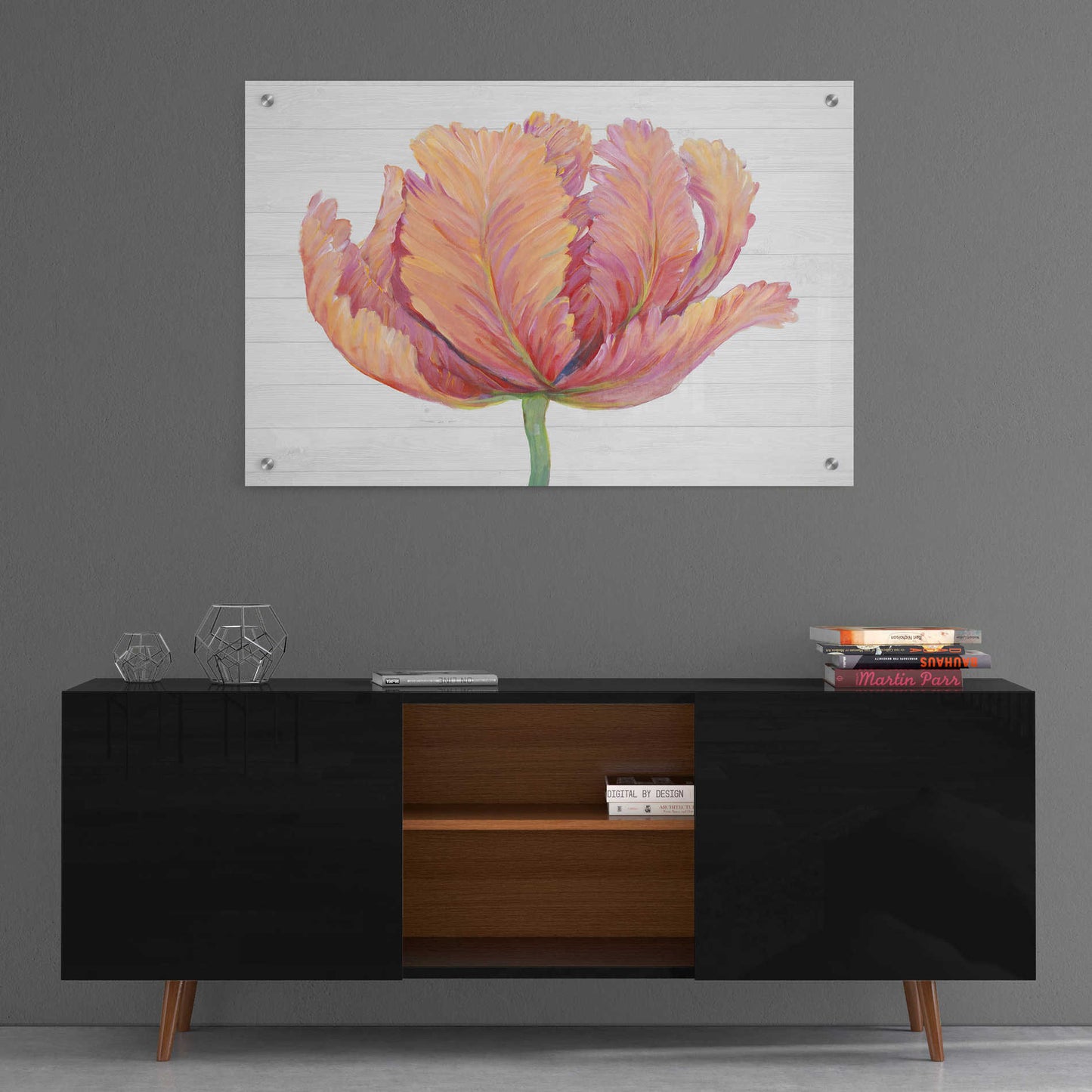 Epic Art 'Single Pink Bloom I' by Tim O'Toole, Acrylic Glass Wall Art,36x24