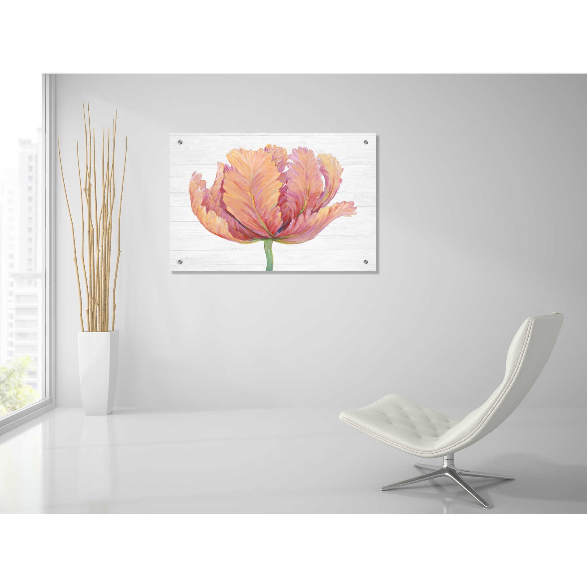 Epic Art 'Single Pink Bloom I' by Tim O'Toole, Acrylic Glass Wall Art,36x24
