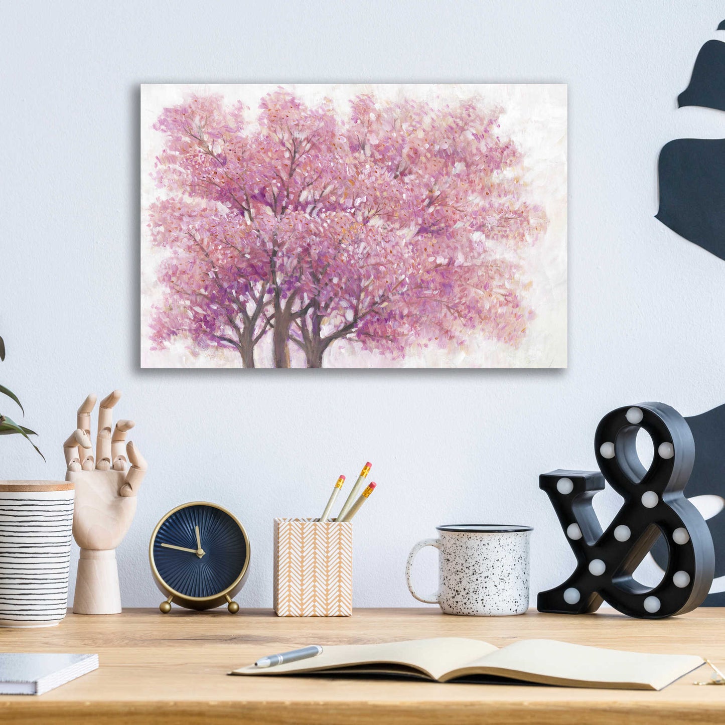 Epic Art 'Pink Cherry Blossom Tree I' by Tim O'Toole, Acrylic Glass Wall Art,16x12