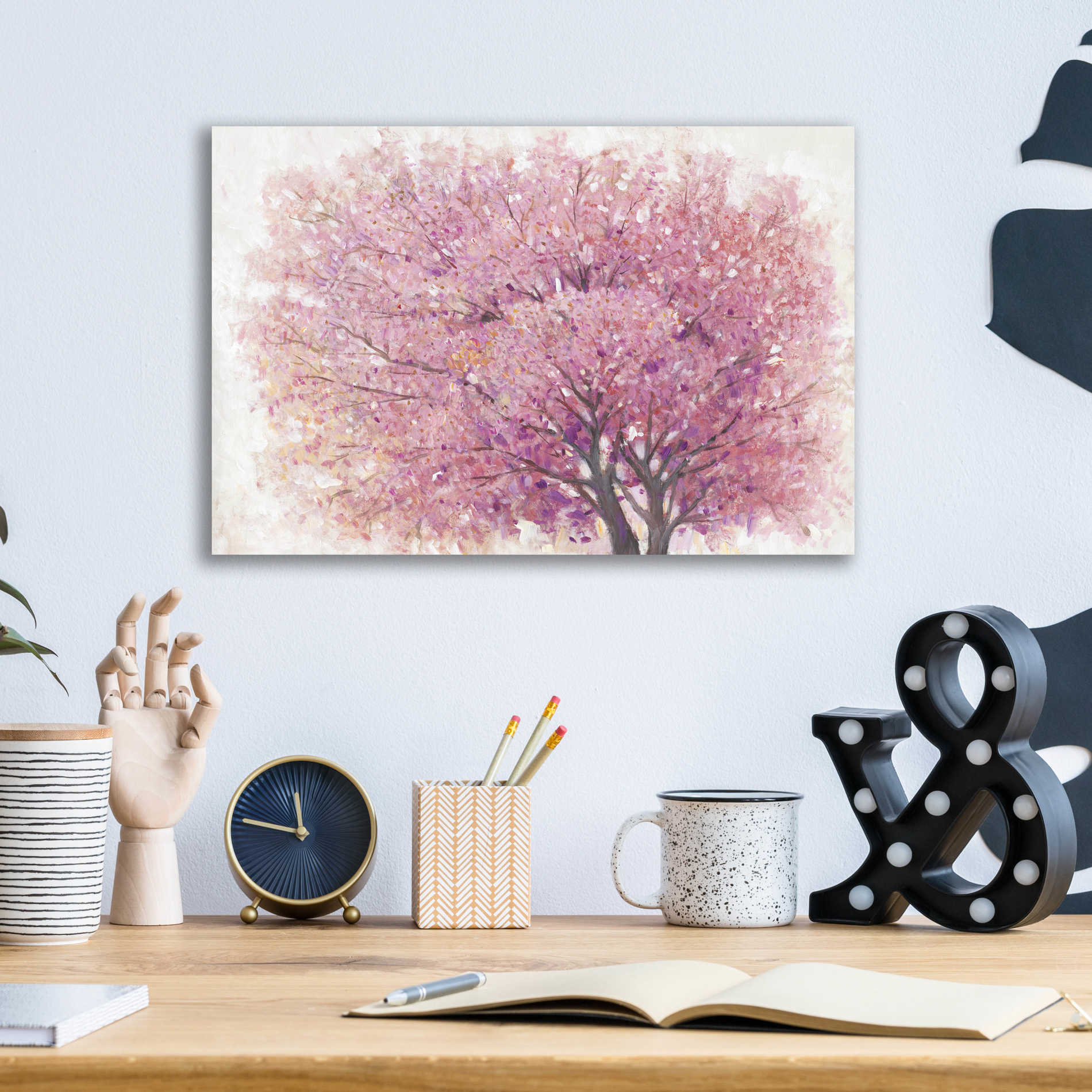 Epic Art 'Pink Cherry Blossom Tree II' by Tim O'Toole, Acrylic Glass Wall Art,16x12