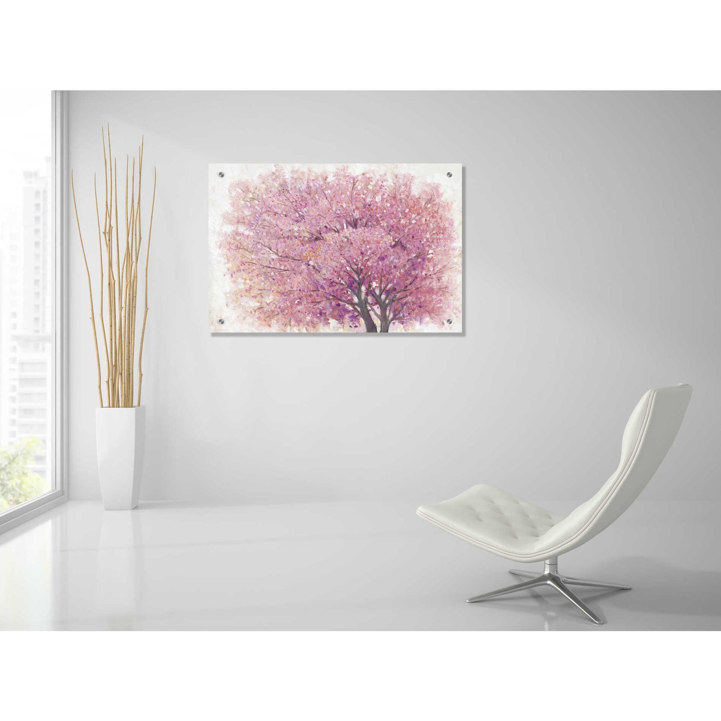 Epic Art 'Pink Cherry Blossom Tree II' by Tim O'Toole, Acrylic Glass Wall Art,36x24