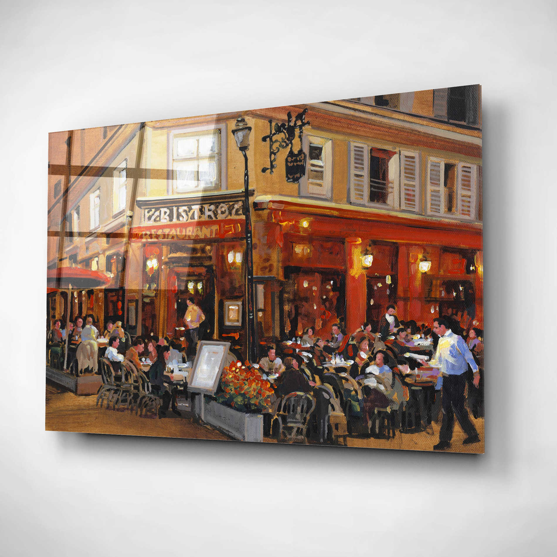 Epic Art 'Bistro I' by Tim O'Toole, Acrylic Glass Wall Art,16x12