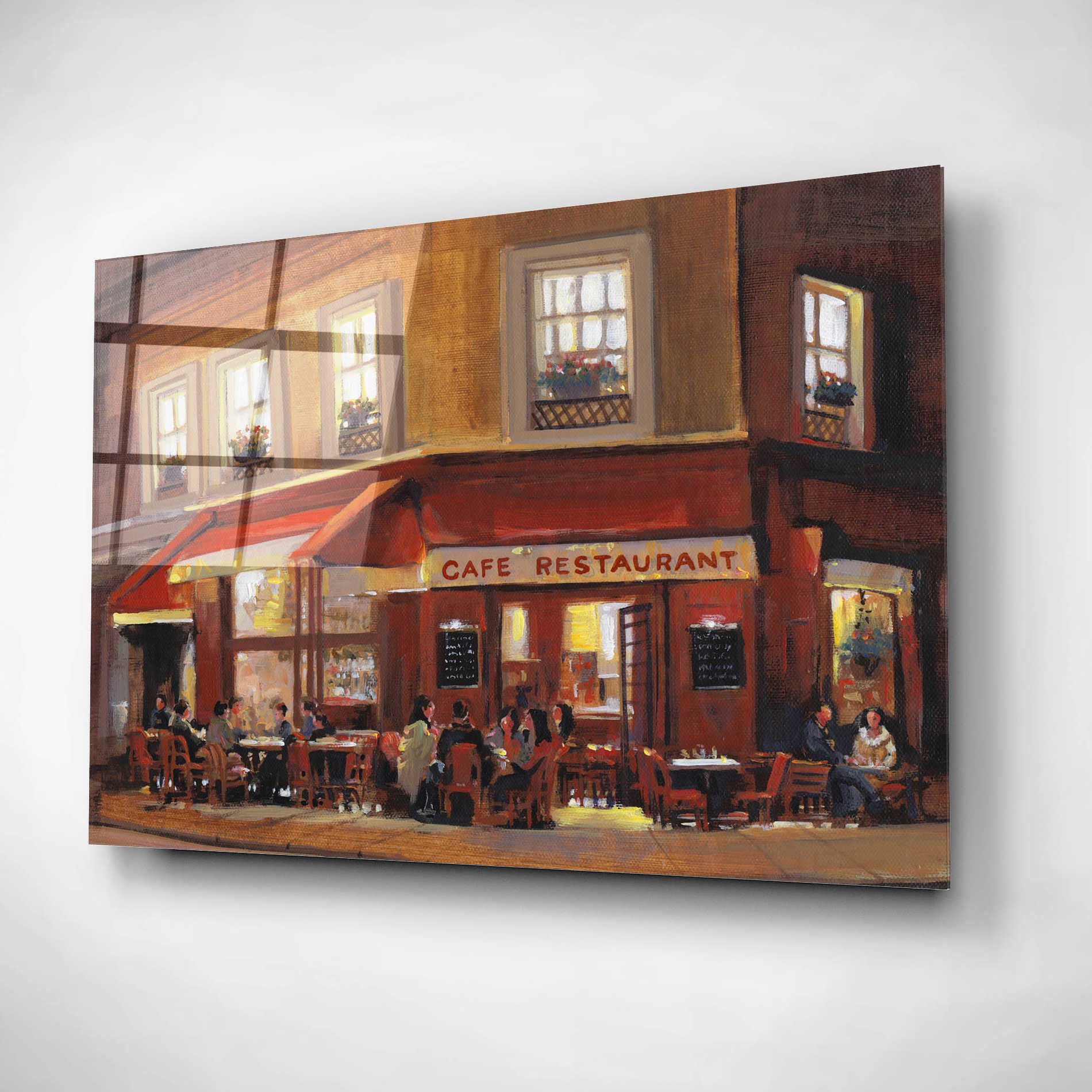 Epic Art 'Bistro II' by Tim O'Toole, Acrylic Glass Wall Art,16x12