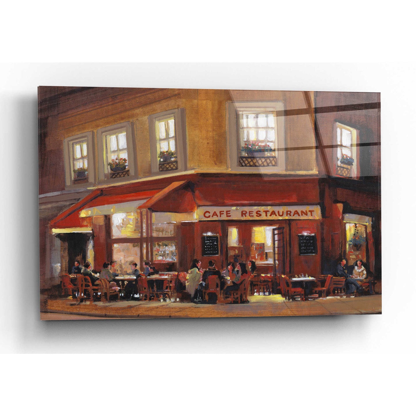 Epic Art 'Bistro II' by Tim O'Toole, Acrylic Glass Wall Art,16x12