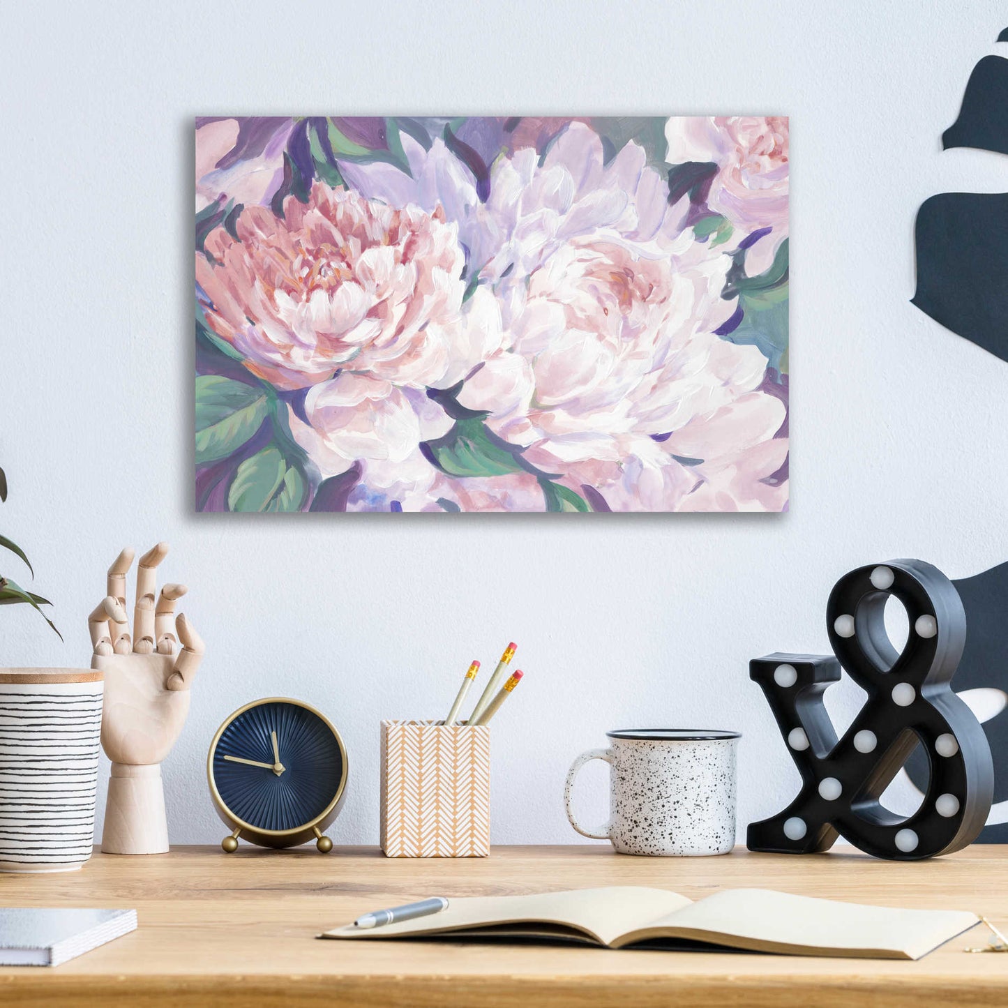Epic Art 'Peonies in Bloom I' by Tim O'Toole, Acrylic Glass Wall Art,16x12