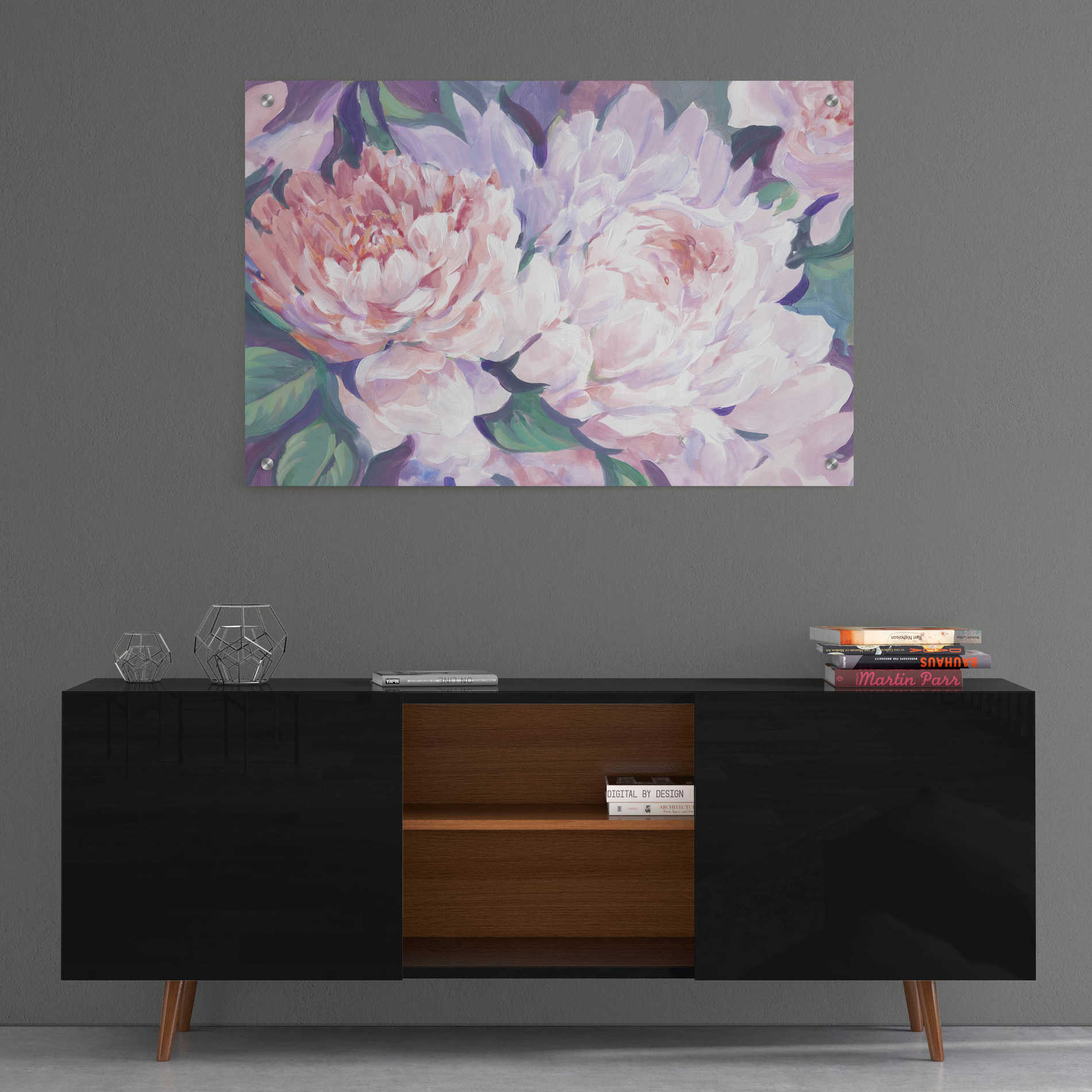 Epic Art 'Peonies in Bloom I' by Tim O'Toole, Acrylic Glass Wall Art,36x24