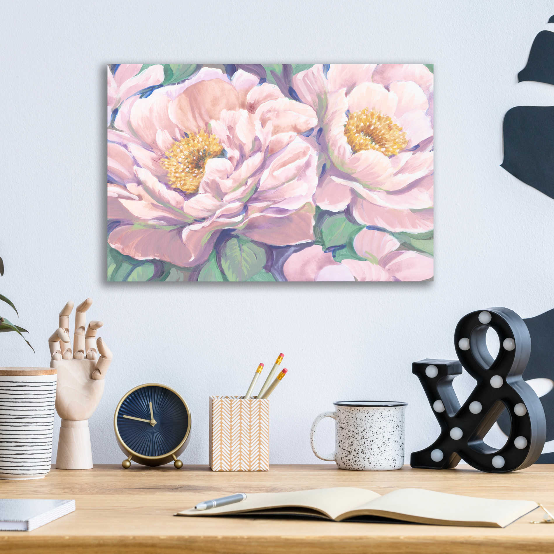 Epic Art 'Peonies in Bloom II' by Tim O'Toole, Acrylic Glass Wall Art,16x12