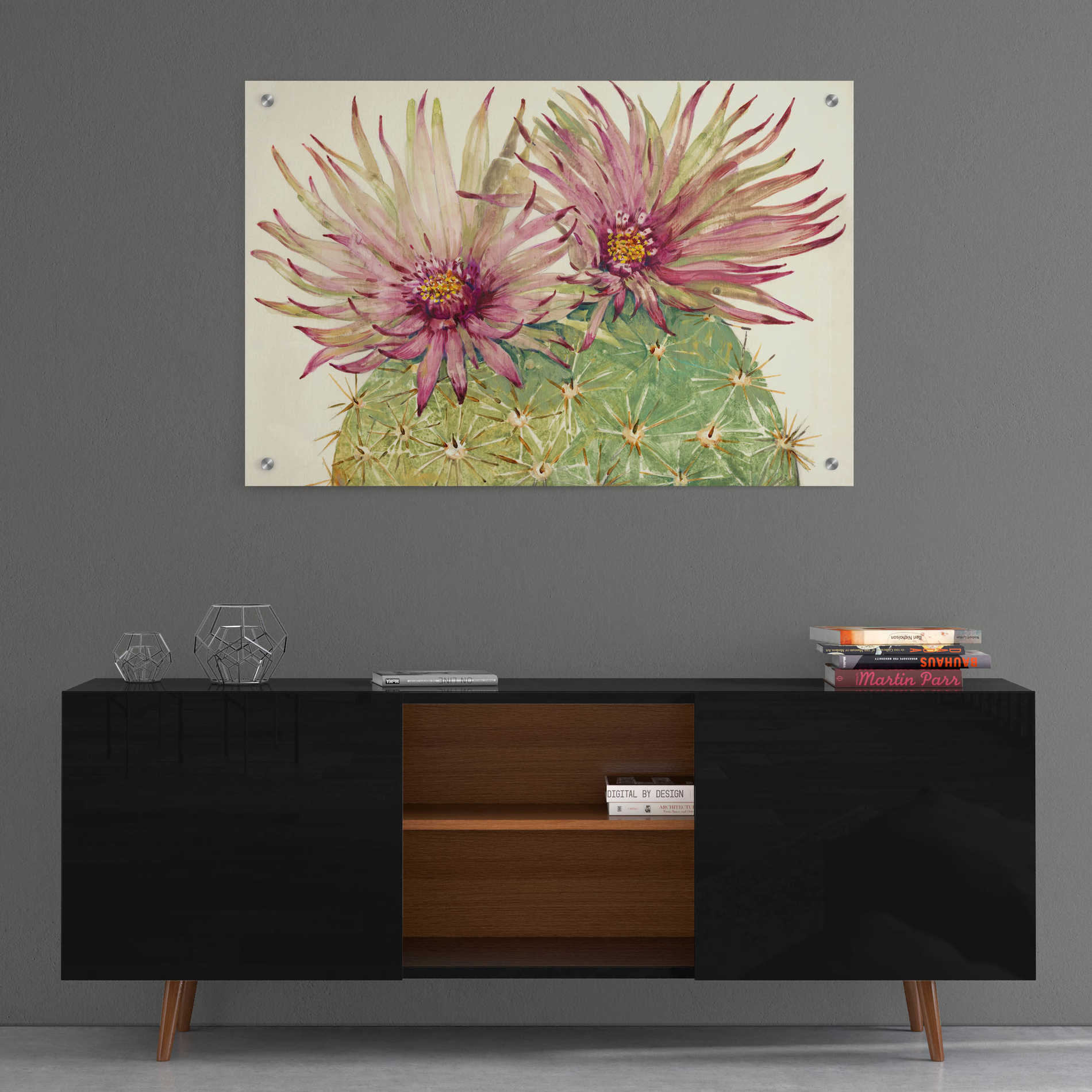 Epic Art 'Cactus Blossoms I' by Tim O'Toole, Acrylic Glass Wall Art,36x24