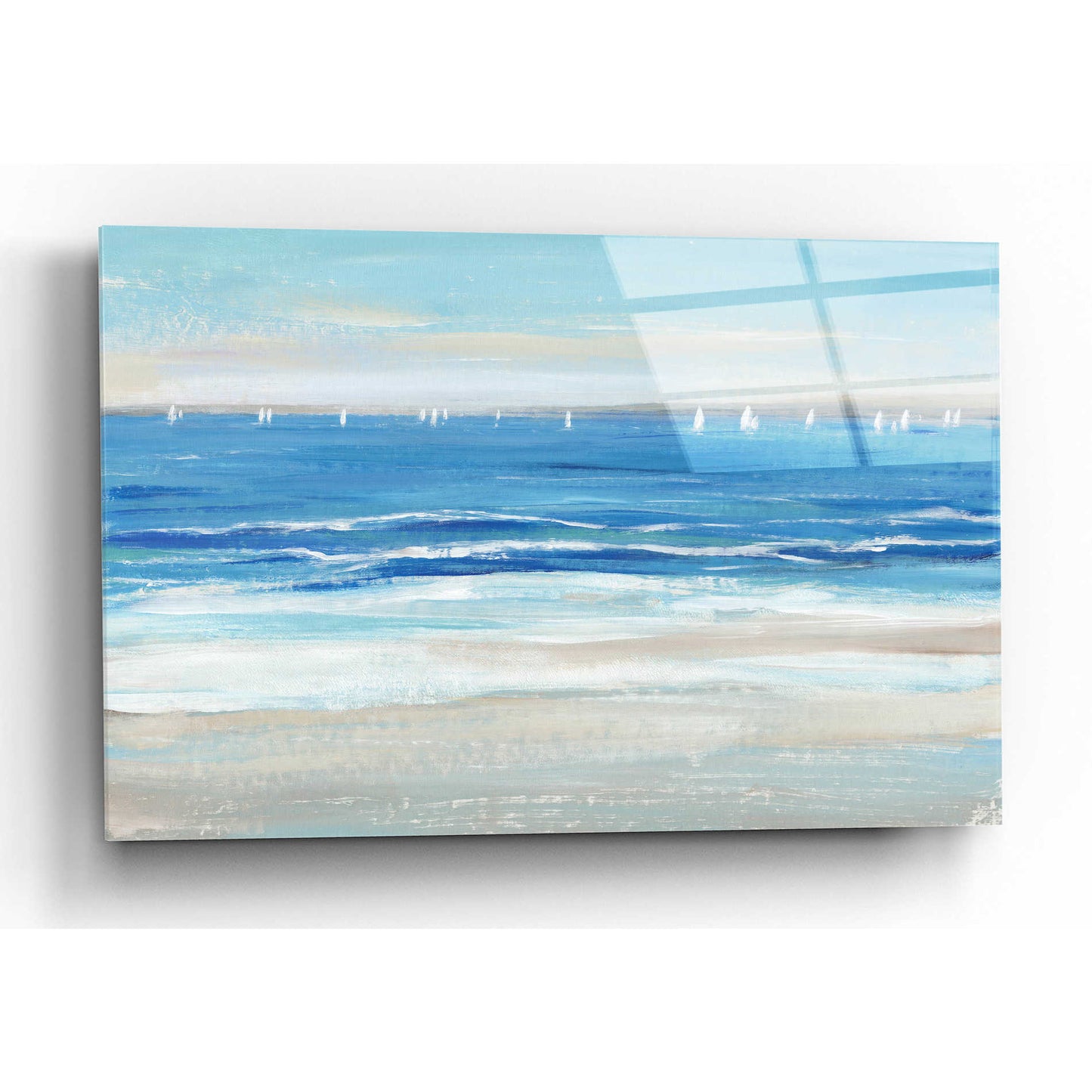 Epic Art 'Low Cerulean Tide I' by Tim O'Toole, Acrylic Glass Wall Art,16x12