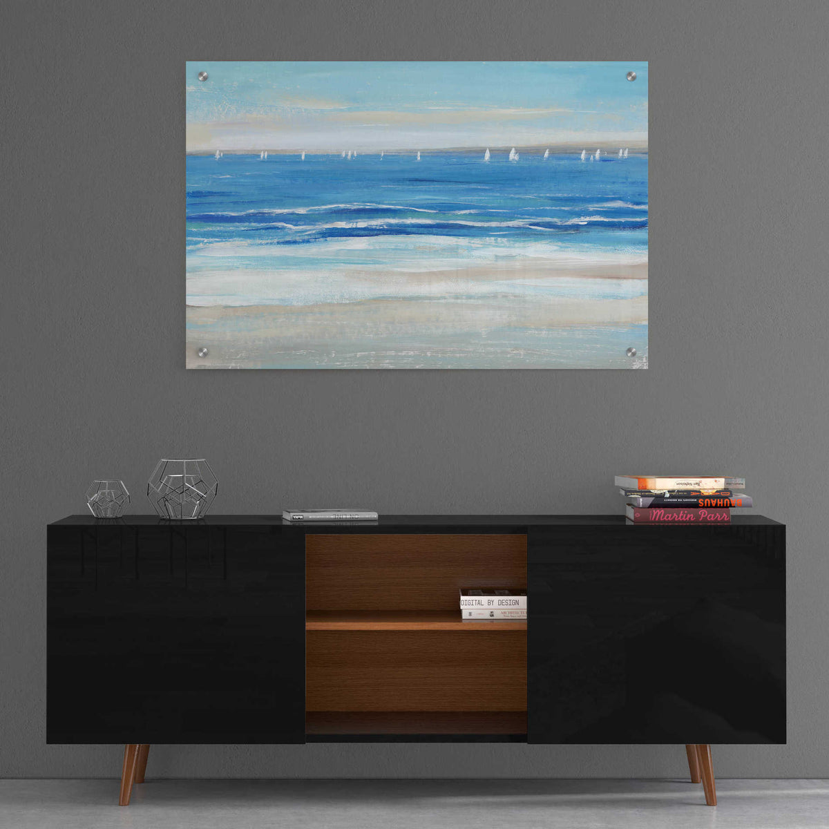 Epic Art 'Low Cerulean Tide I' by Tim O'Toole, Acrylic Glass Wall Art,36x24