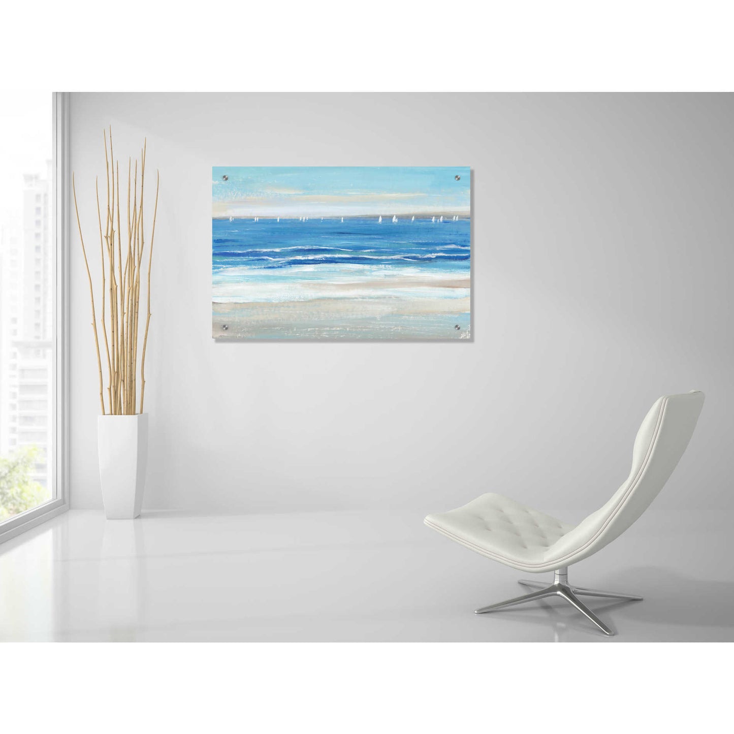 Epic Art 'Low Cerulean Tide I' by Tim O'Toole, Acrylic Glass Wall Art,36x24