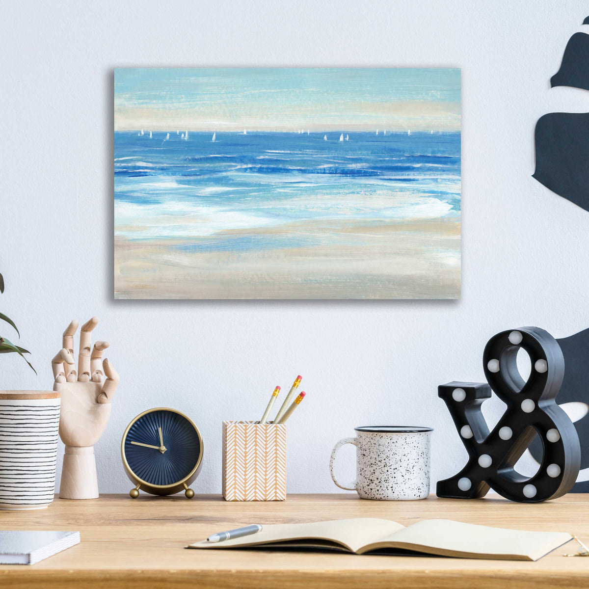 Epic Art 'Low Cerulean Tide II' by Tim O'Toole, Acrylic Glass Wall Art,16x12