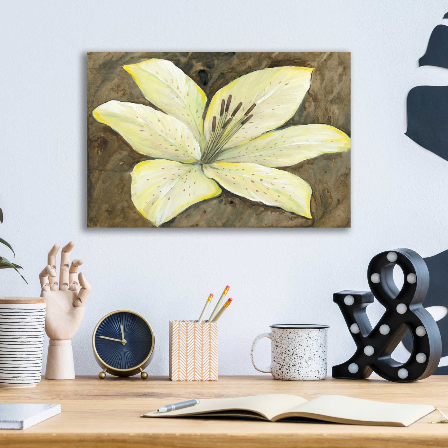 Epic Art 'Neutral Lily I' by Tim O'Toole, Acrylic Glass Wall Art,16x12
