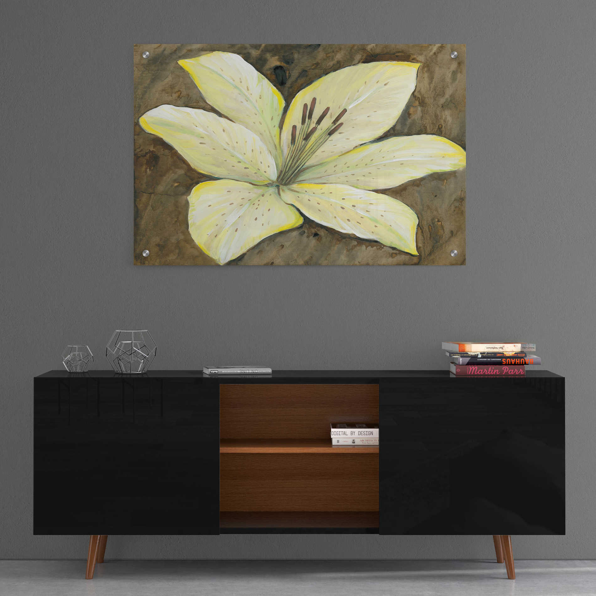 Epic Art 'Neutral Lily I' by Tim O'Toole, Acrylic Glass Wall Art,36x24