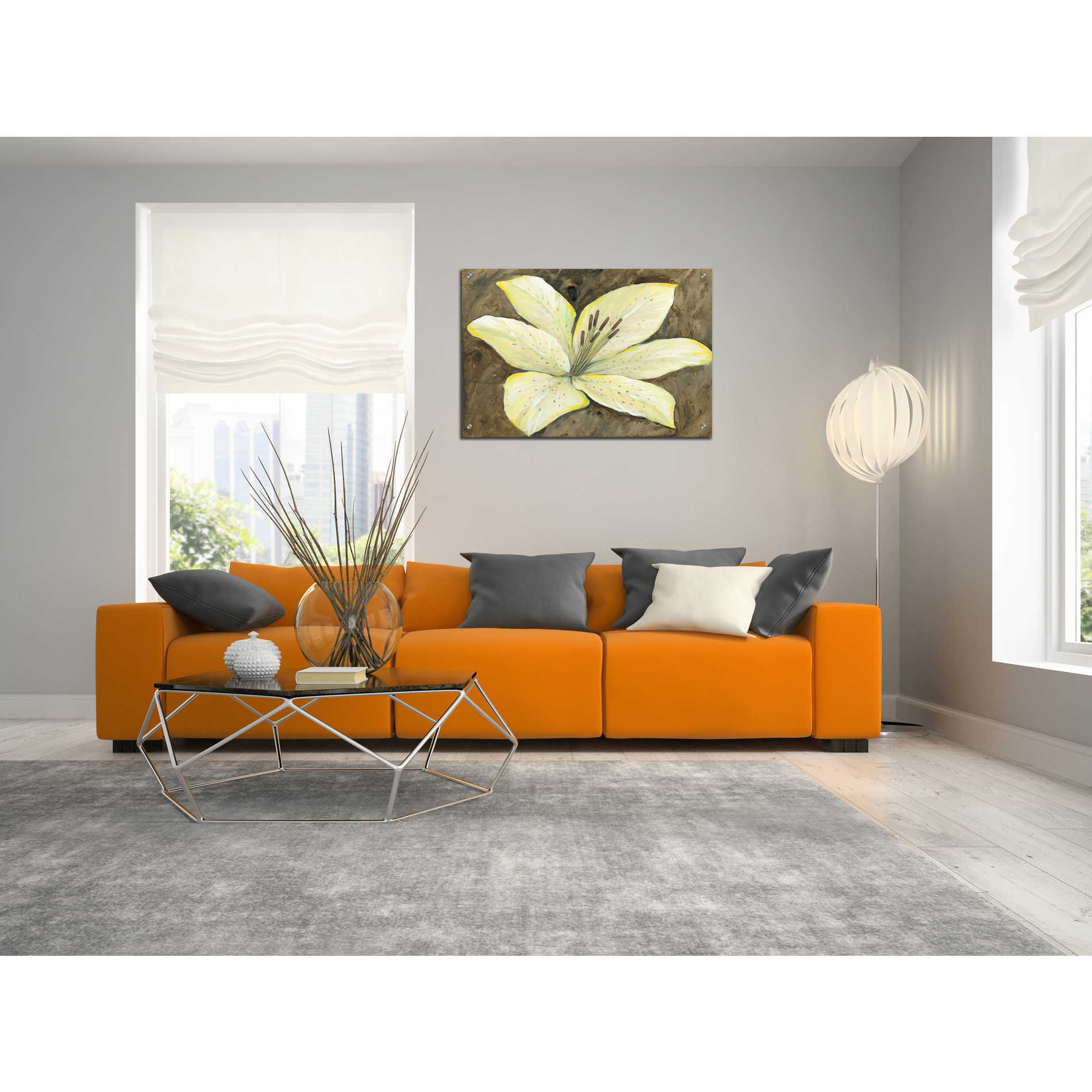 Epic Art 'Neutral Lily I' by Tim O'Toole, Acrylic Glass Wall Art,36x24