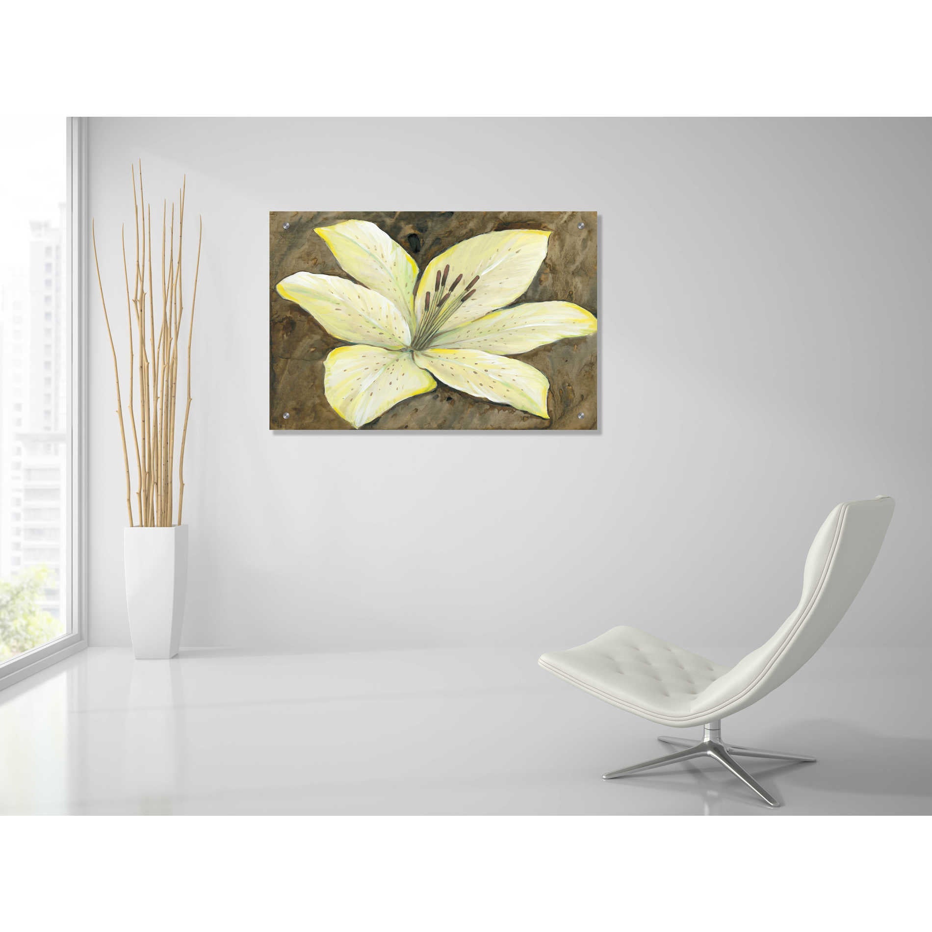 Epic Art 'Neutral Lily I' by Tim O'Toole, Acrylic Glass Wall Art,36x24