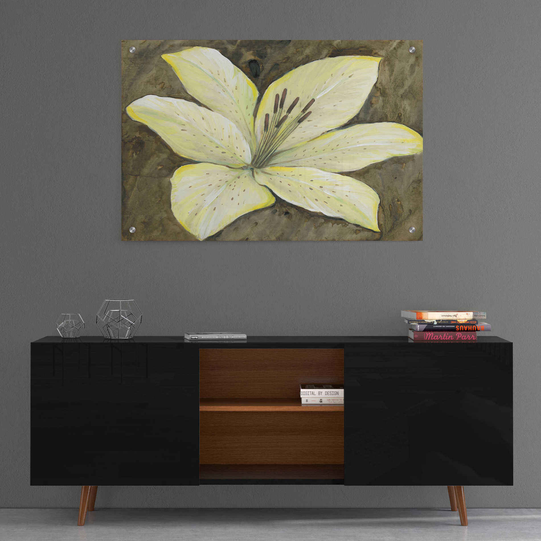 Epic Art 'Neutral Lily II' by Tim O'Toole, Acrylic Glass Wall Art,36x24