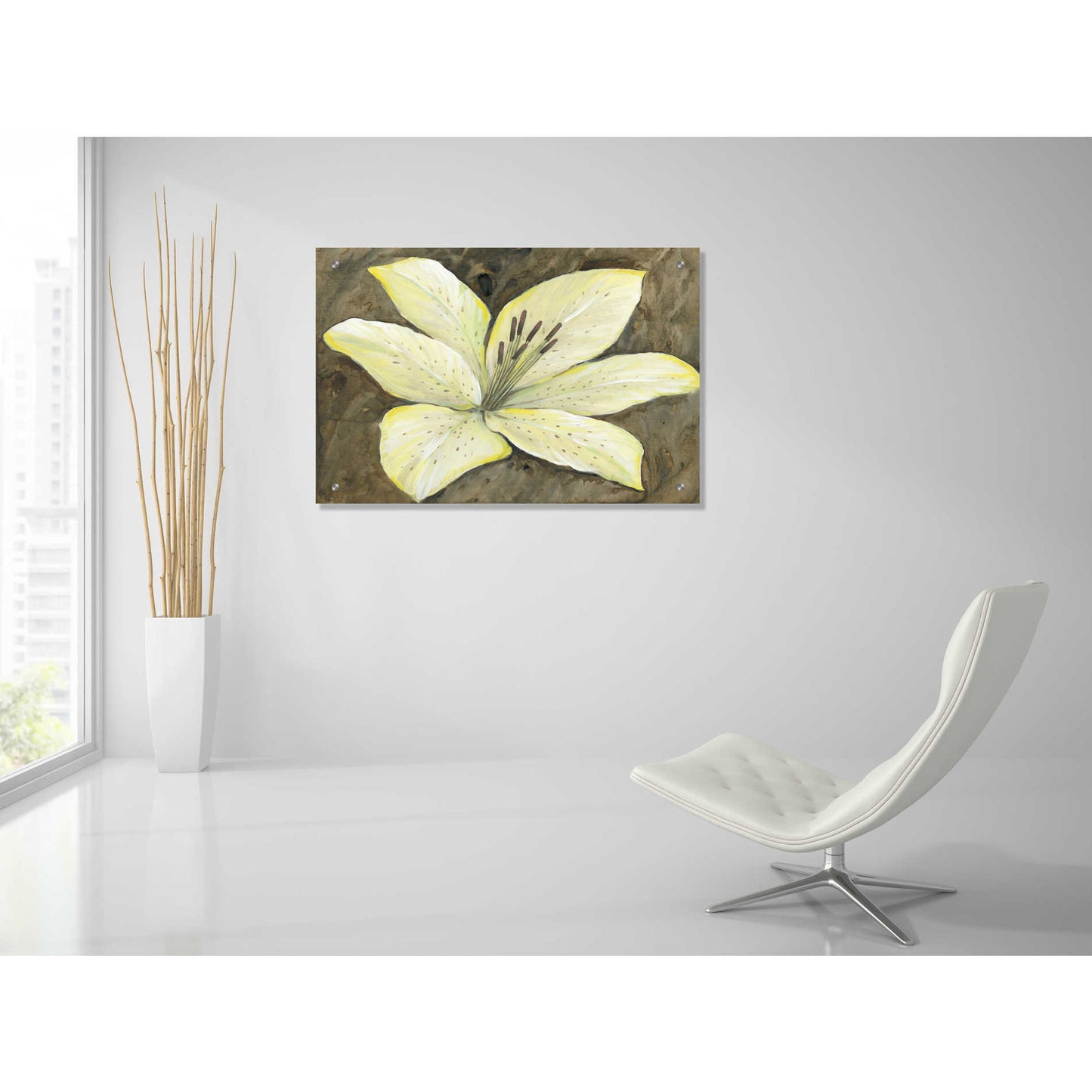 Epic Art 'Neutral Lily II' by Tim O'Toole, Acrylic Glass Wall Art,36x24