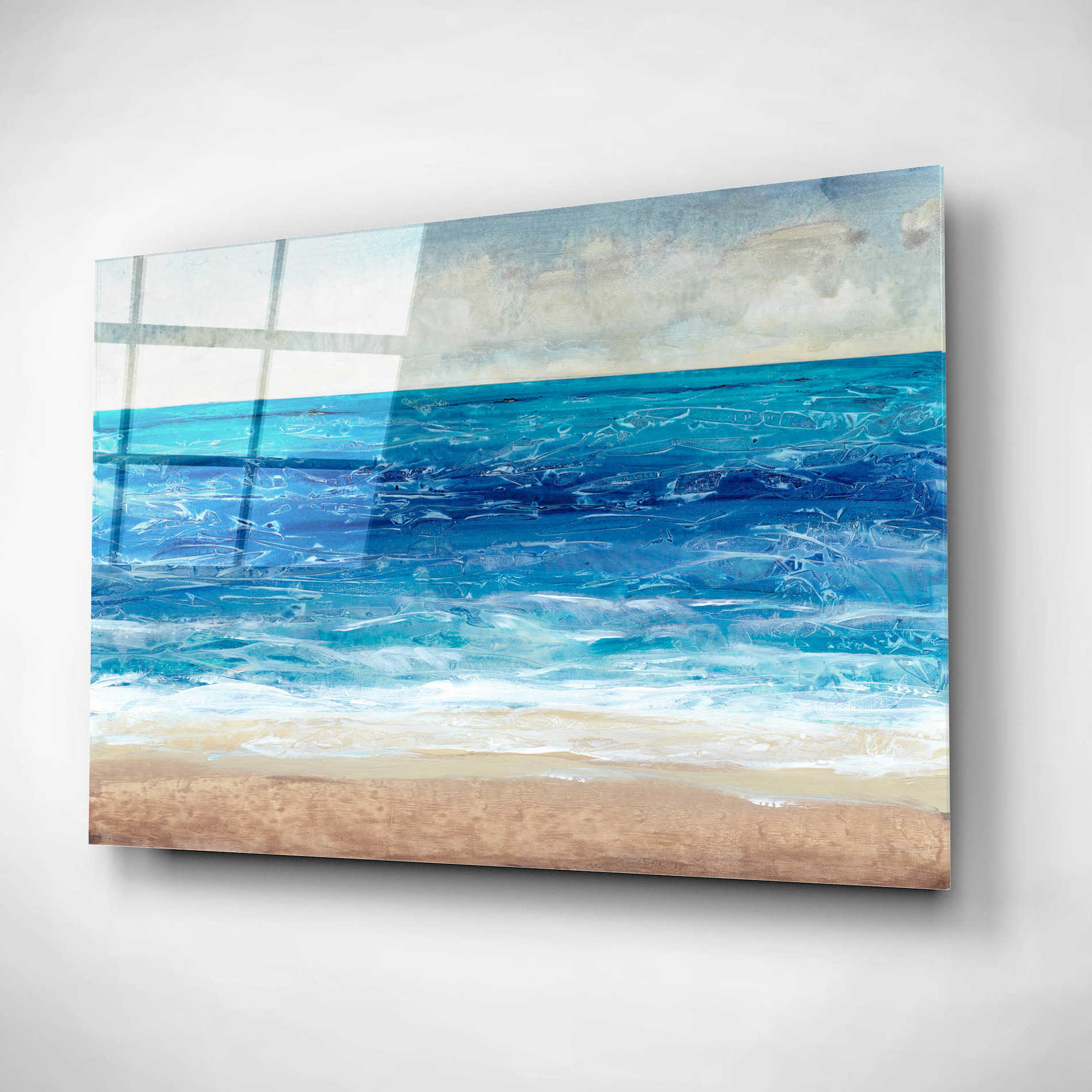 Epic Art 'Crashing Blue II' by Tim O'Toole, Acrylic Glass Wall Art,16x12