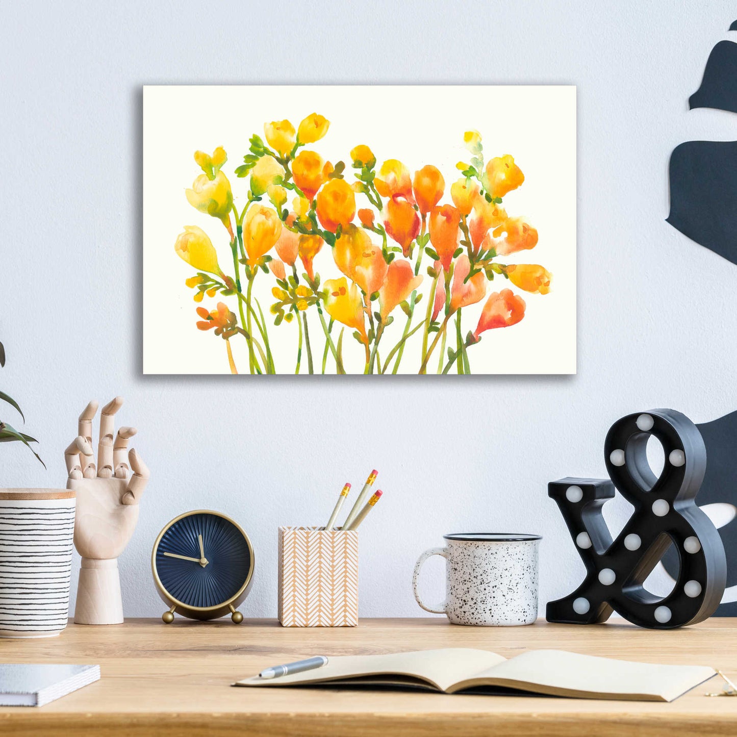 Epic Art 'Freesia I' by Tim O'Toole, Acrylic Glass Wall Art,16x12