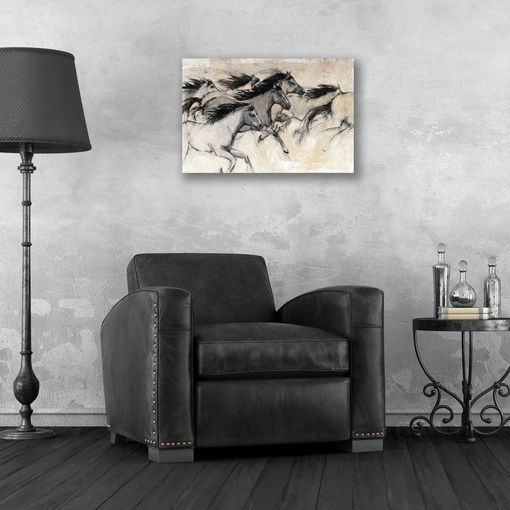 Epic Art 'Horses in Motion I' by Tim O'Toole, Acrylic Glass Wall Art,24x16