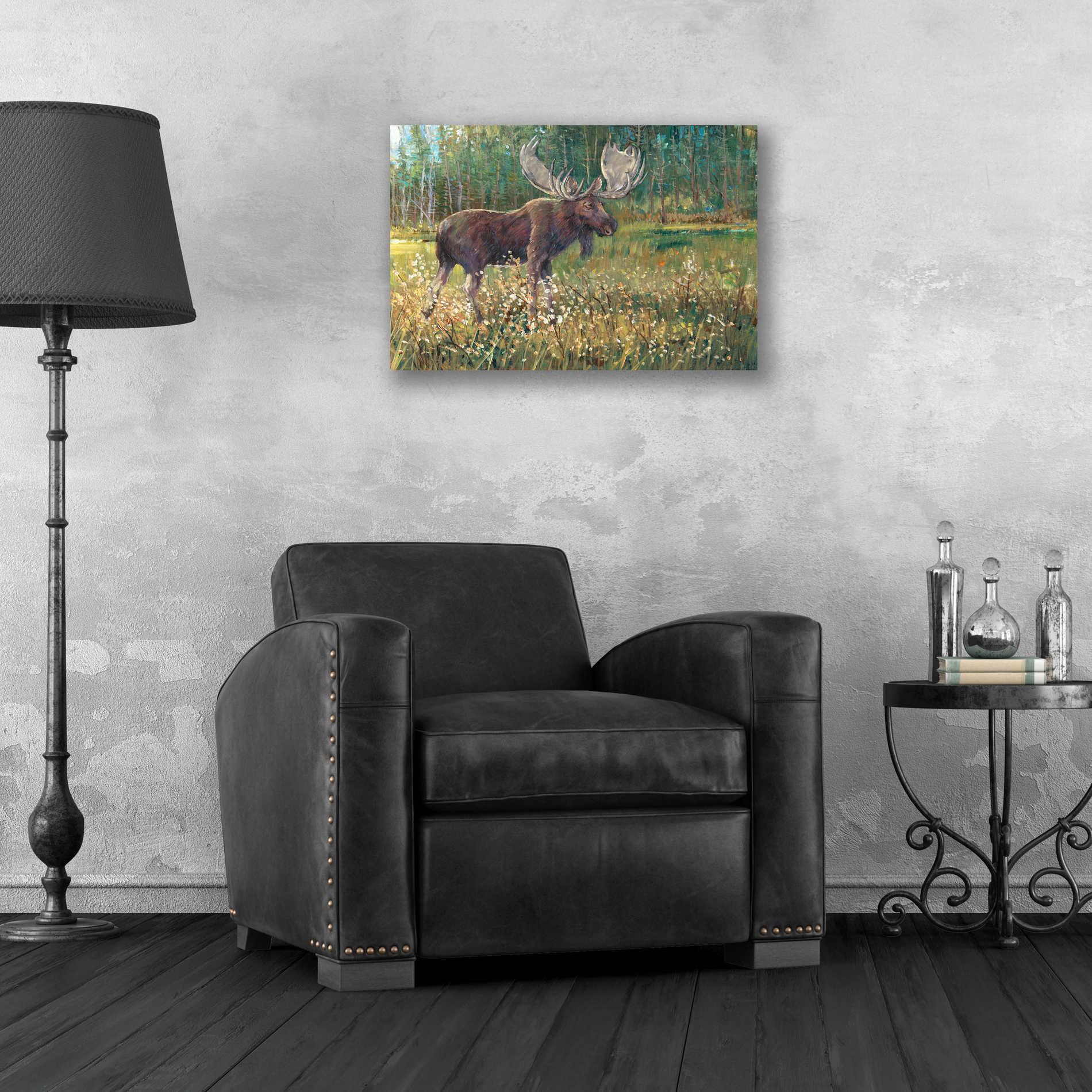 Epic Art 'Moose in the Field' by Tim O'Toole, Acrylic Glass Wall Art,24x16