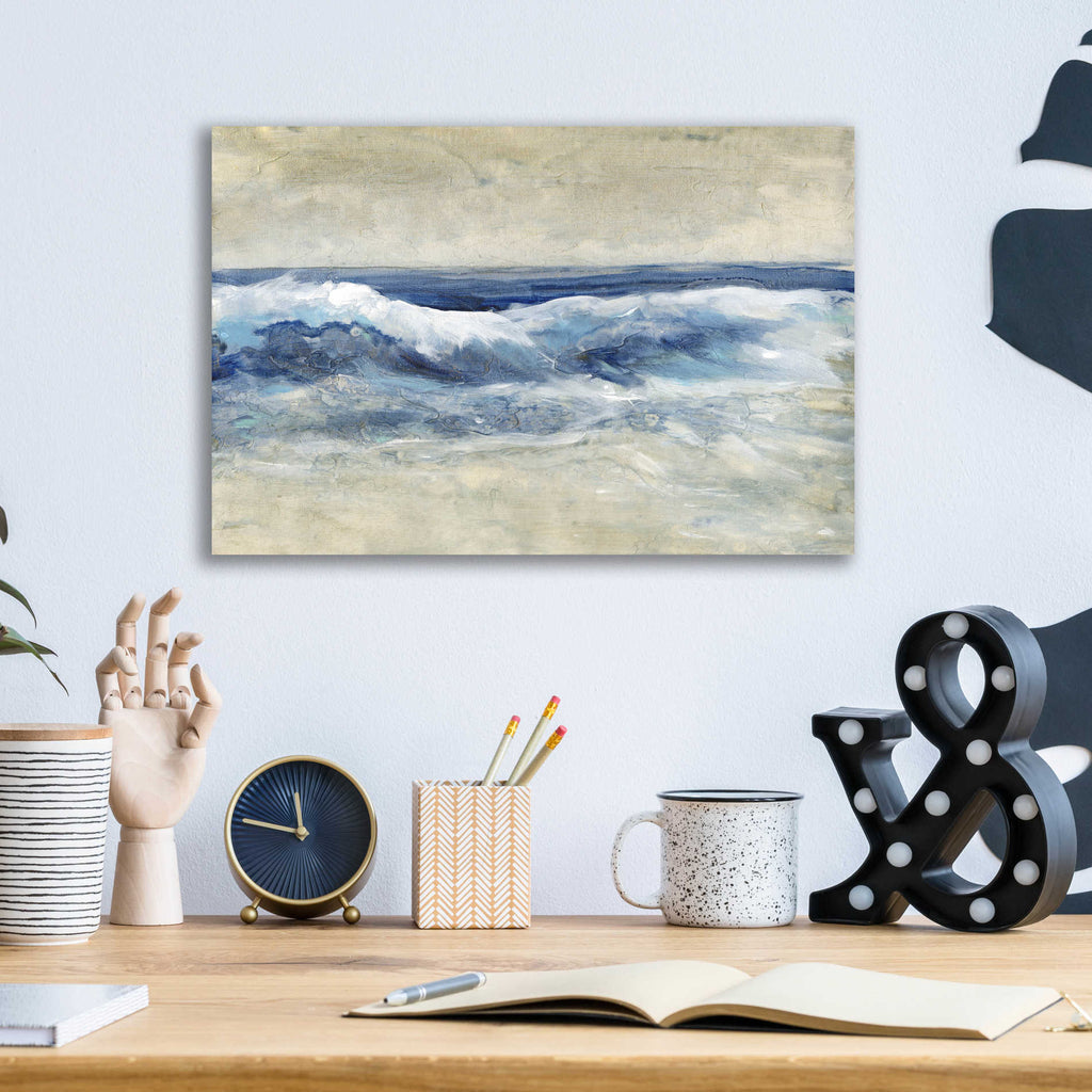 Epic Art 'Breaking Shore Waves I' by Tim O'Toole, Acrylic Glass Wall Art,16x12