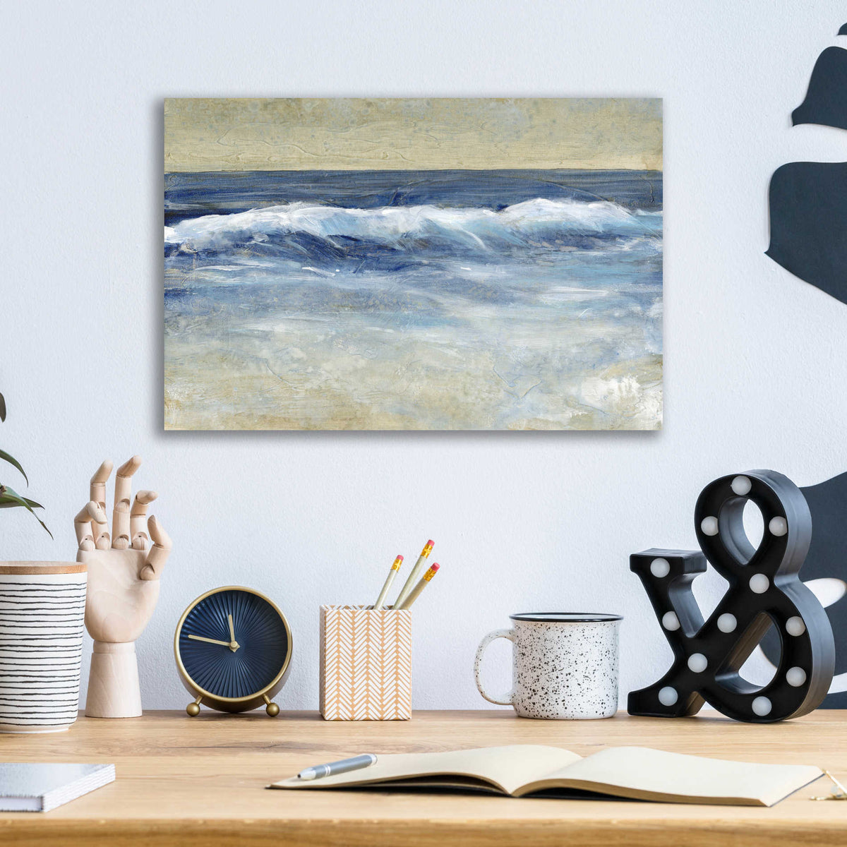 Epic Art 'Breaking Shore Waves II' by Tim O'Toole, Acrylic Glass Wall Art,16x12