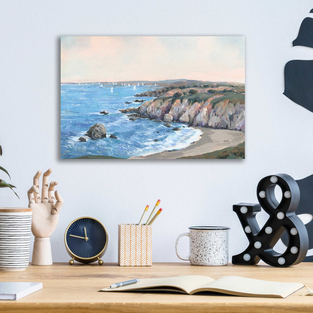 Epic Art 'Ocean Bay II' by Tim O'Toole, Acrylic Glass Wall Art,16x12