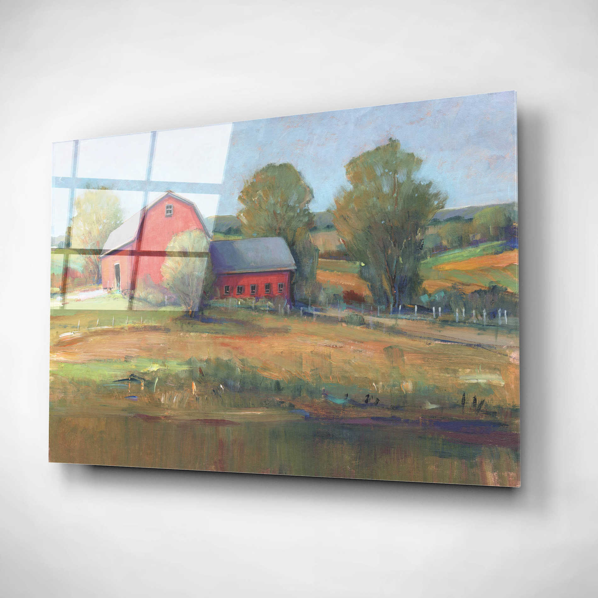 Epic Art 'Country Barn I' by Tim O'Toole, Acrylic Glass Wall Art,16x12