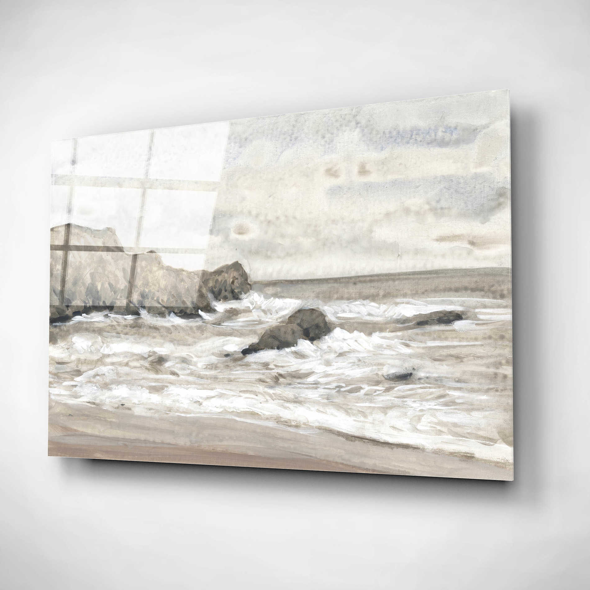 Epic Art 'Coastal Shoreline II' by Tim O'Toole, Acrylic Glass Wall Art,16x12