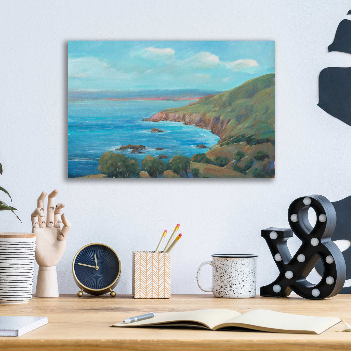 Epic Art 'Rocky Coastline I' by Tim O'Toole, Acrylic Glass Wall Art,16x12