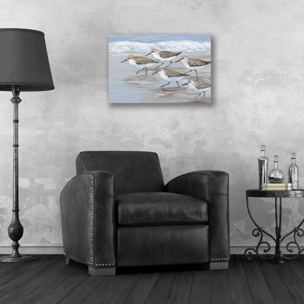 Epic Art 'Sandpipers I' by Tim O'Toole, Acrylic Glass Wall Art,24x16