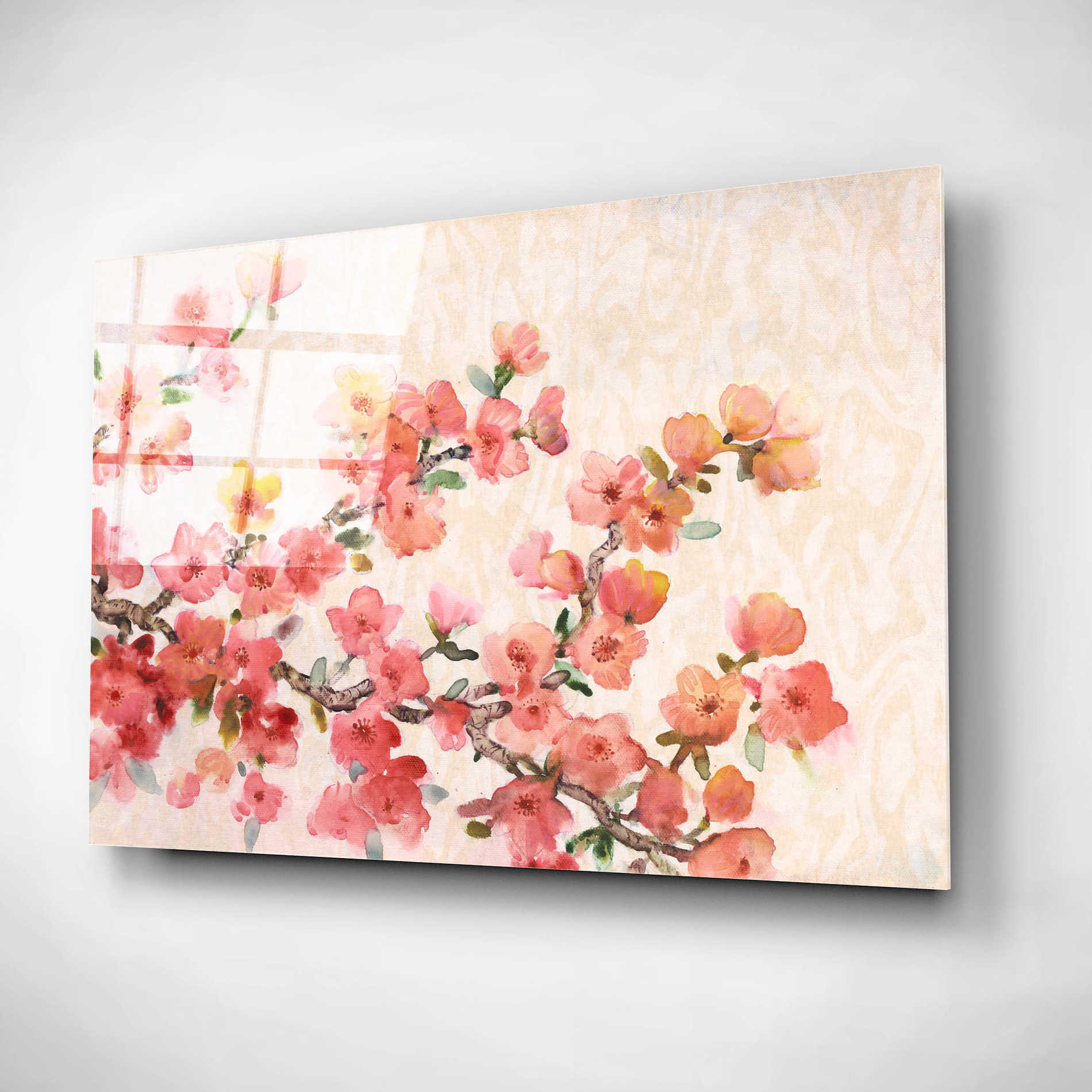 Epic Art 'Cherry Blossom Composition II' by Tim O'Toole, Acrylic Glass Wall Art,16x12