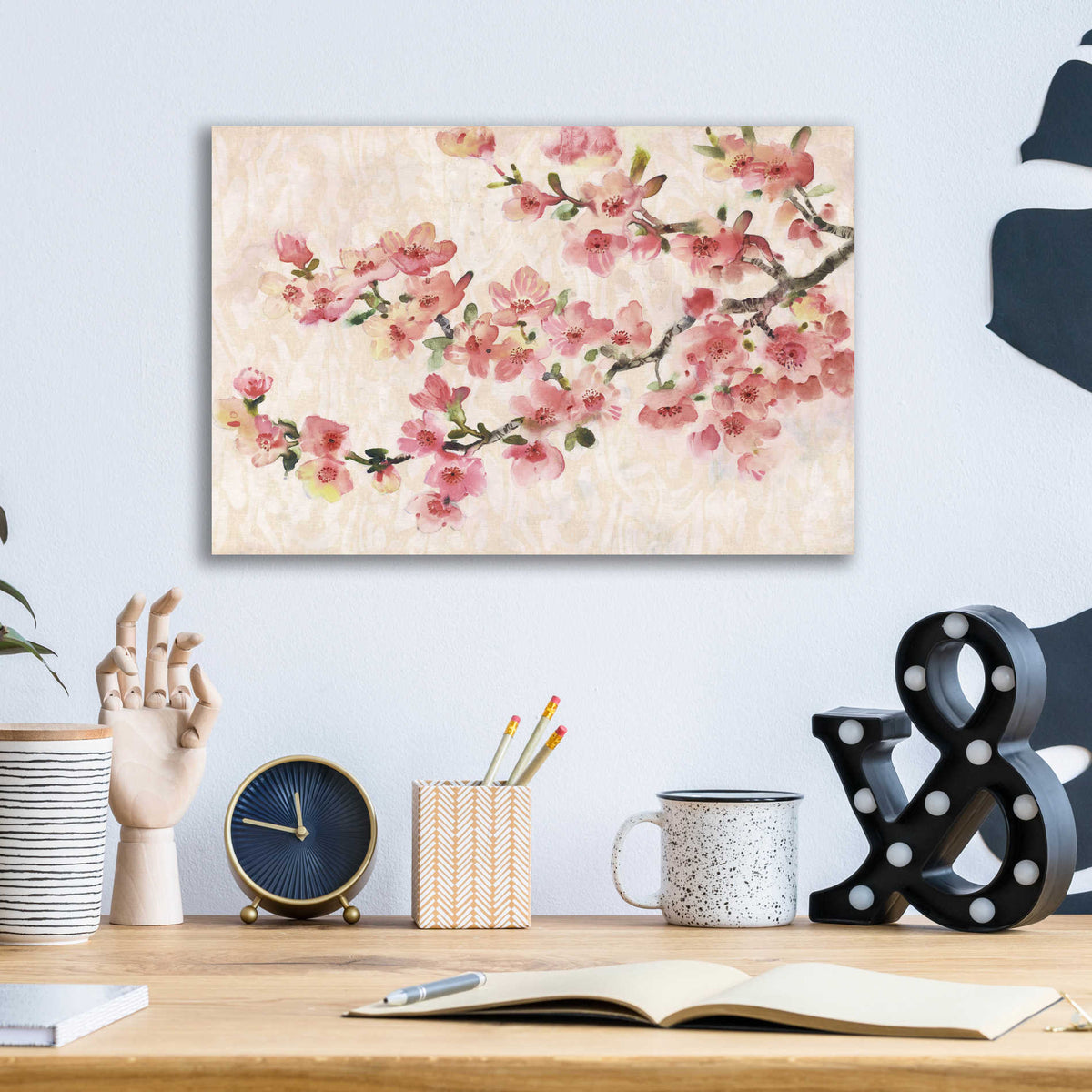 Epic Art 'Cherry Blossom Composition I' by Tim O'Toole, Acrylic Glass Wall Art,16x12