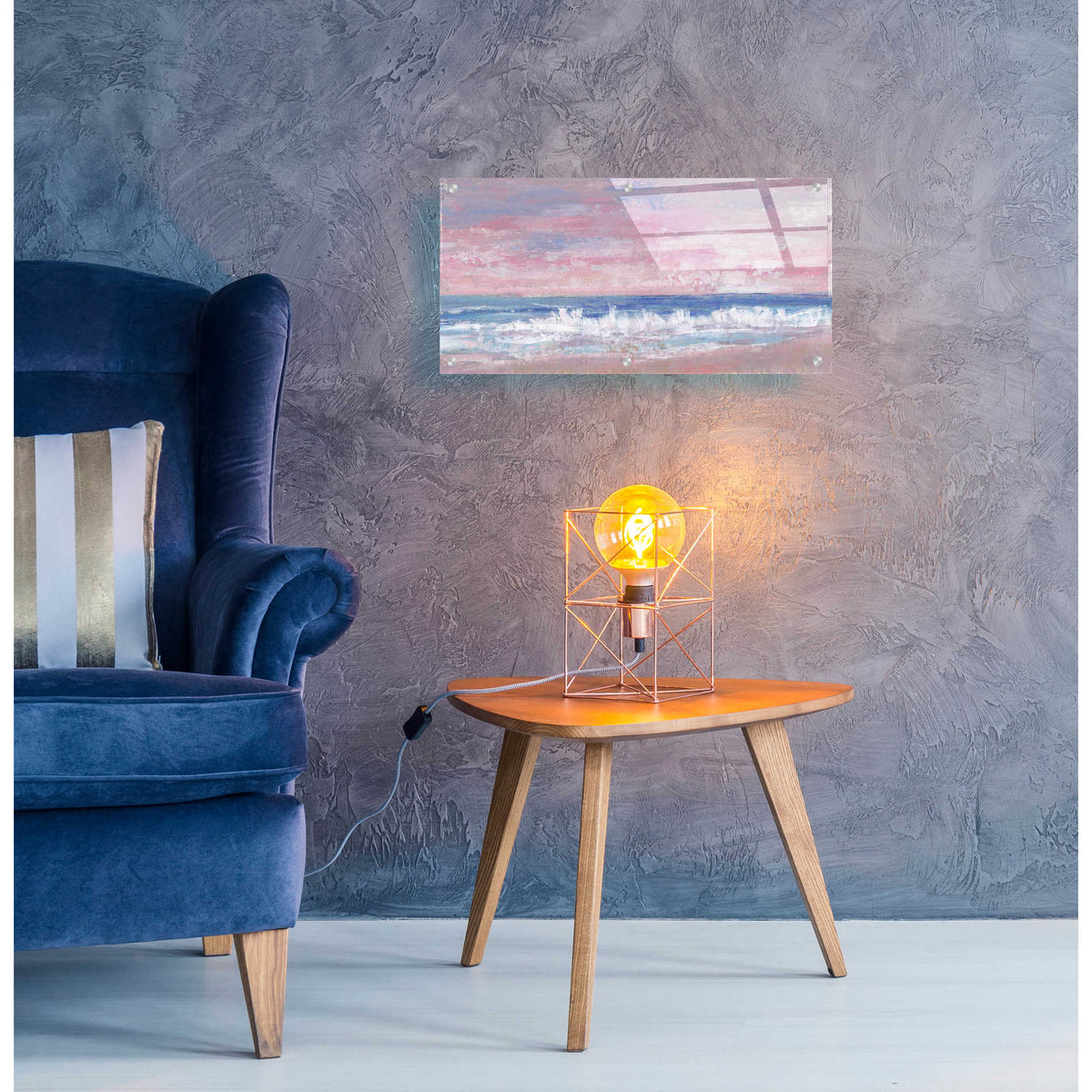 Epic Art 'Coastal Pink Horizon II' by Tim O'Toole, Acrylic Glass Wall Art,24x12