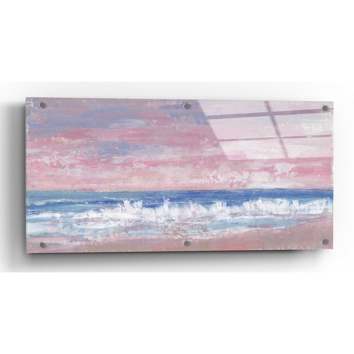 Epic Art 'Coastal Pink Horizon II' by Tim O'Toole, Acrylic Glass Wall Art,24x12