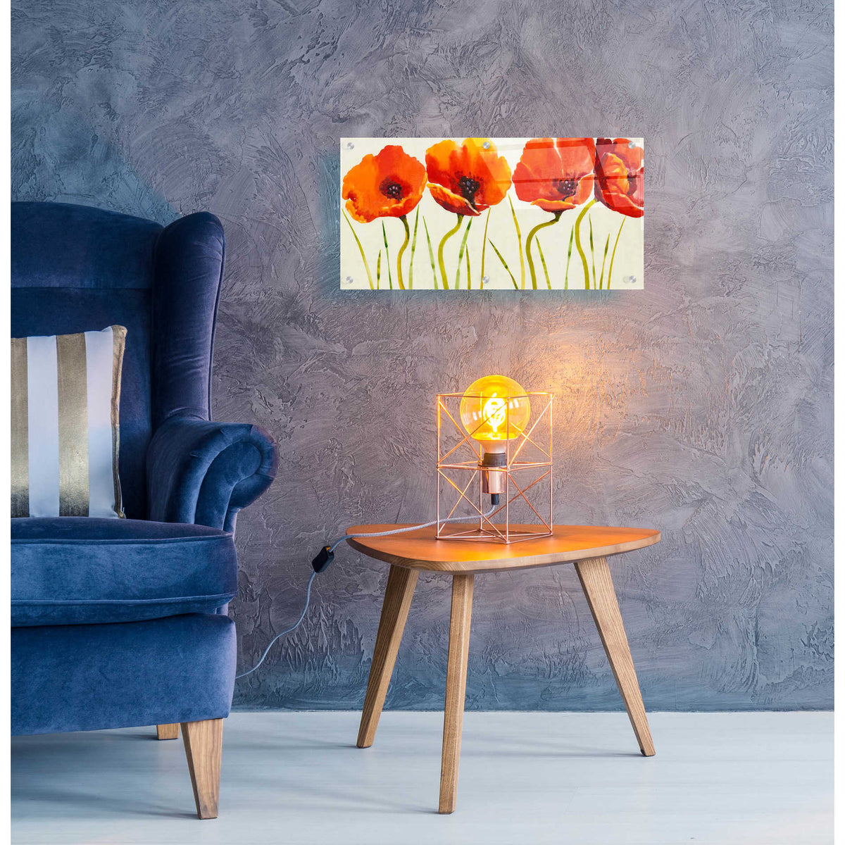 Epic Art 'Row of Tulips II' by Tim O'Toole, Acrylic Glass Wall Art,24x12