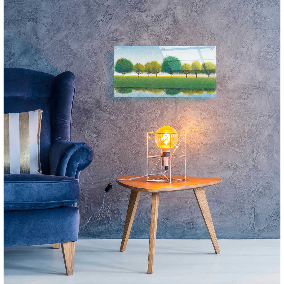 Epic Art 'Trees in a Line II' by Tim O'Toole, Acrylic Glass Wall Art,24x12
