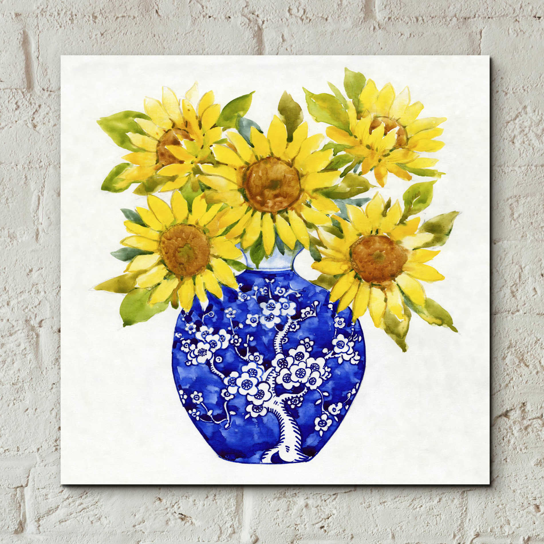Epic Art 'Sun Flower Still Life I' by Tim O'Toole, Acrylic Glass Wall Art,12x12