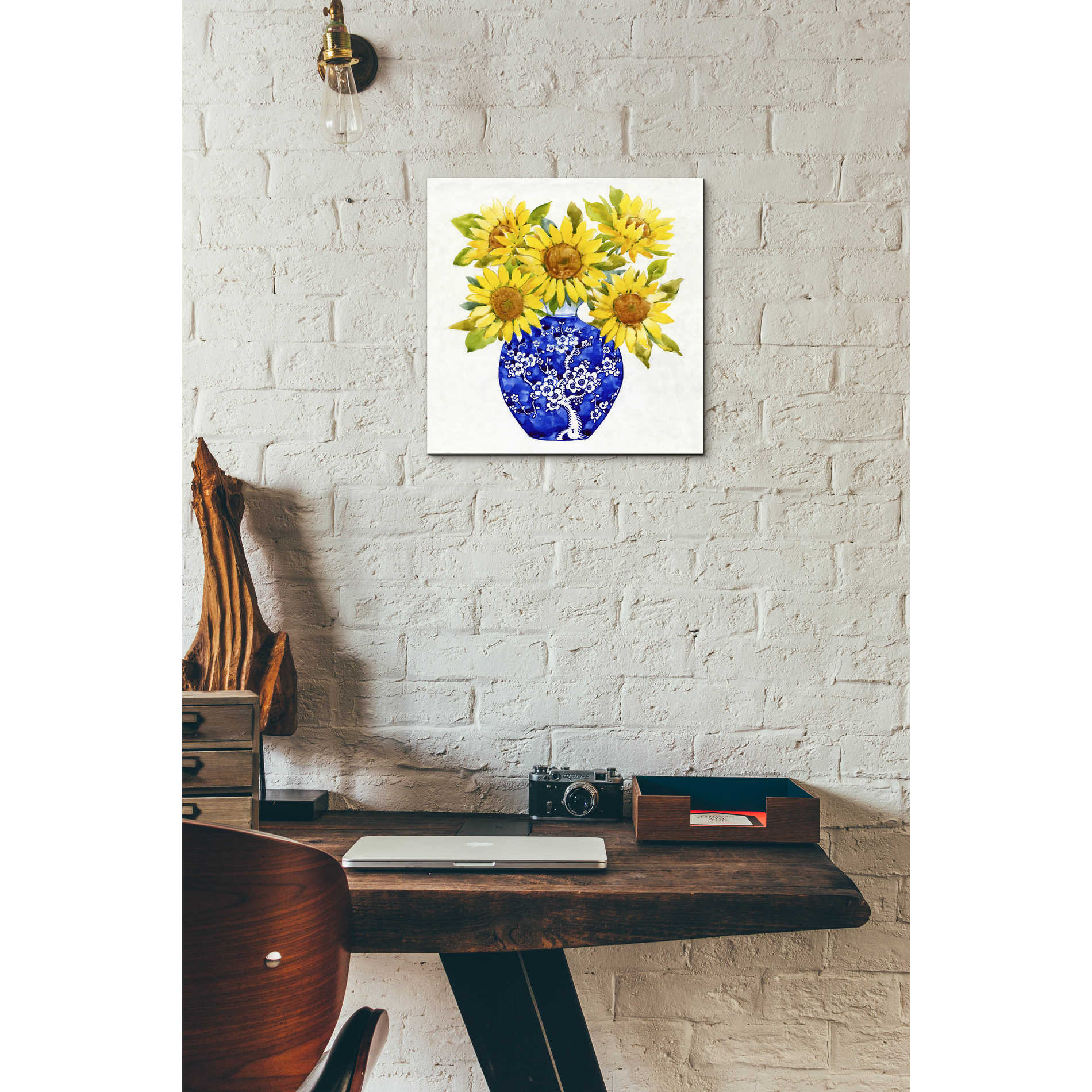 Epic Art 'Sun Flower Still Life I' by Tim O'Toole, Acrylic Glass Wall Art,12x12