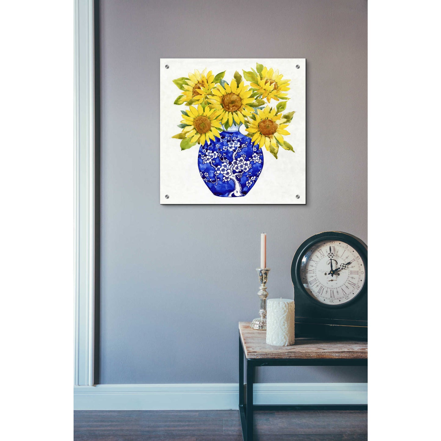 Epic Art 'Sun Flower Still Life I' by Tim O'Toole, Acrylic Glass Wall Art,24x24