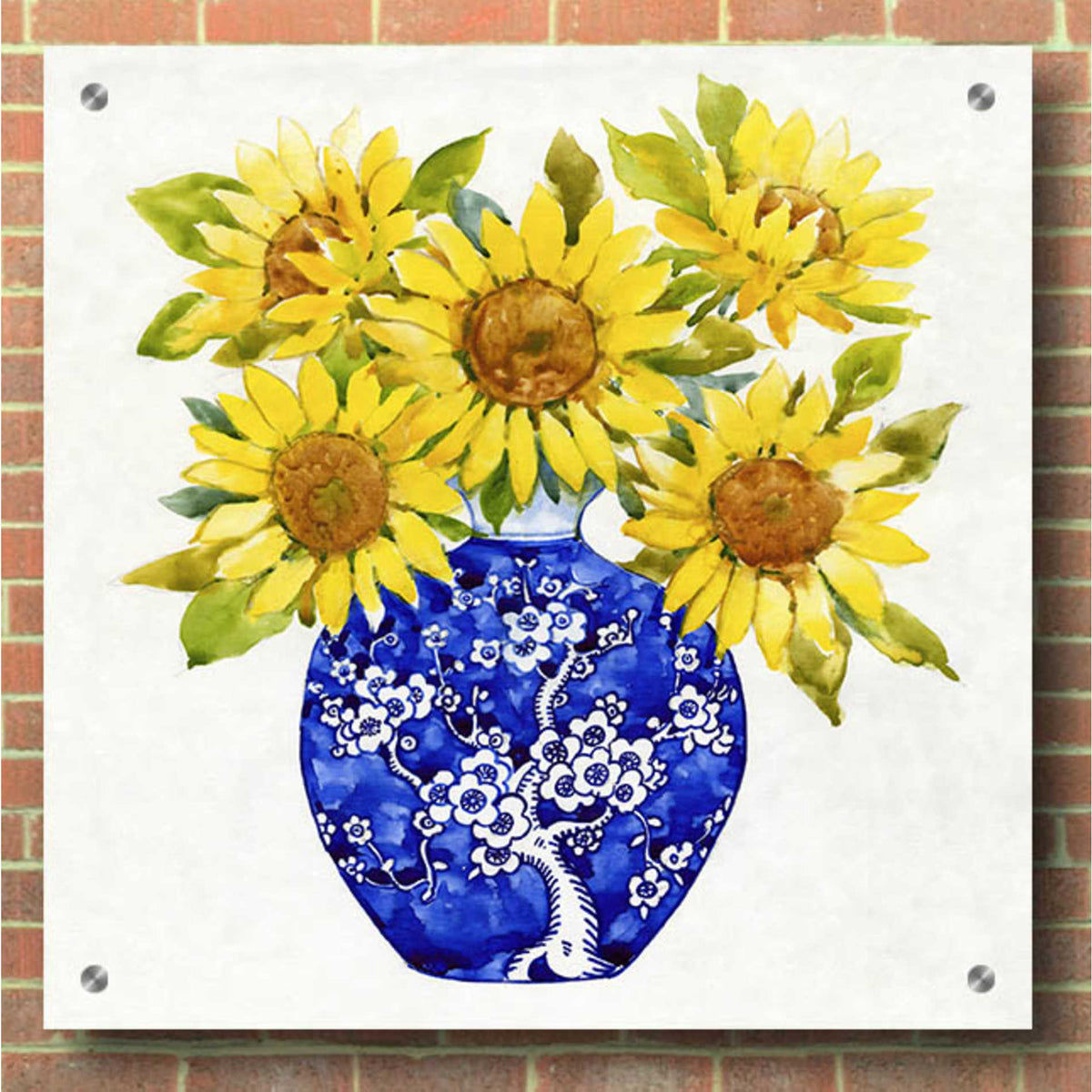 Epic Art 'Sun Flower Still Life I' by Tim O'Toole, Acrylic Glass Wall Art,36x36