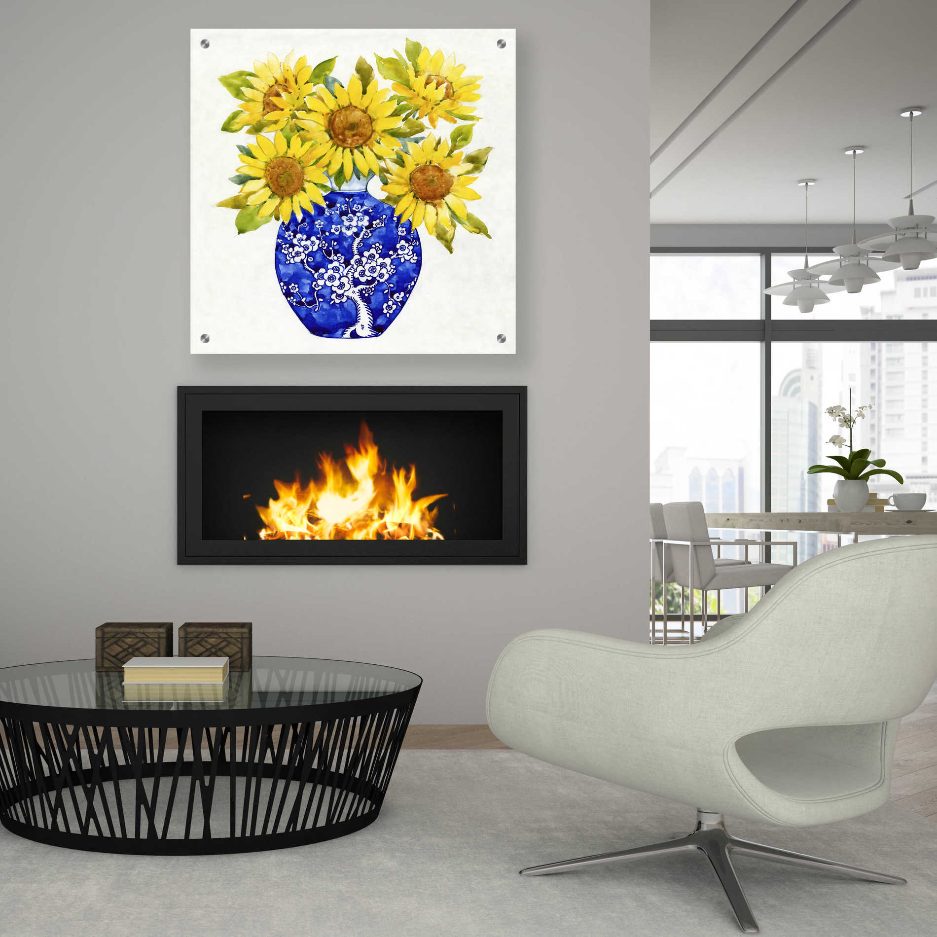 Epic Art 'Sun Flower Still Life I' by Tim O'Toole, Acrylic Glass Wall Art,36x36