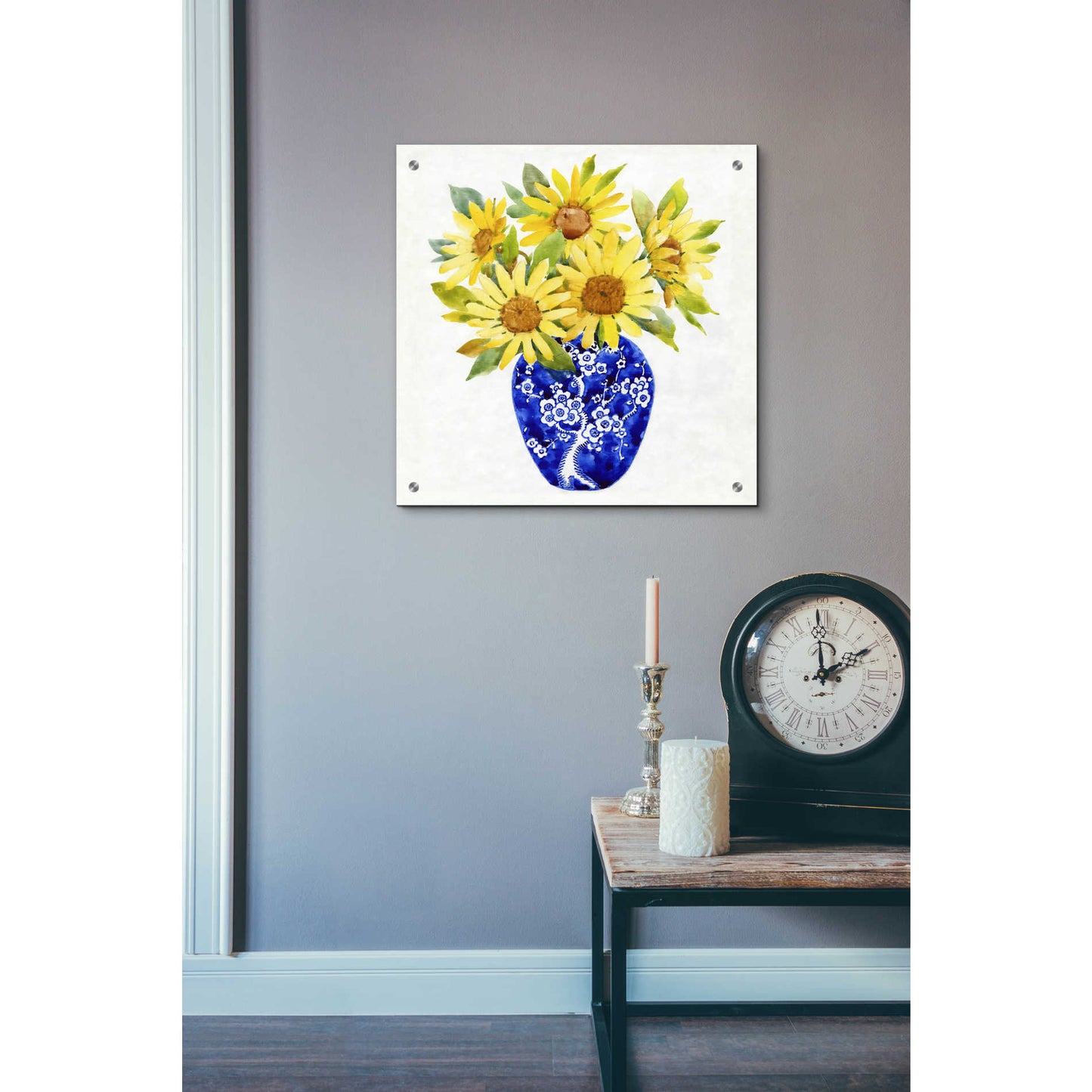 Epic Art 'Sun Flower Still Life II' by Tim O'Toole, Acrylic Glass Wall Art,24x24